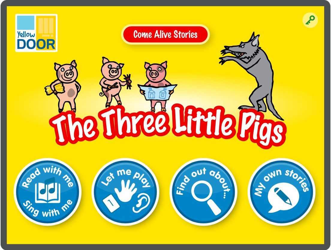 Yellow Door The Three Little Pigs aplicatie poveste tableta PC