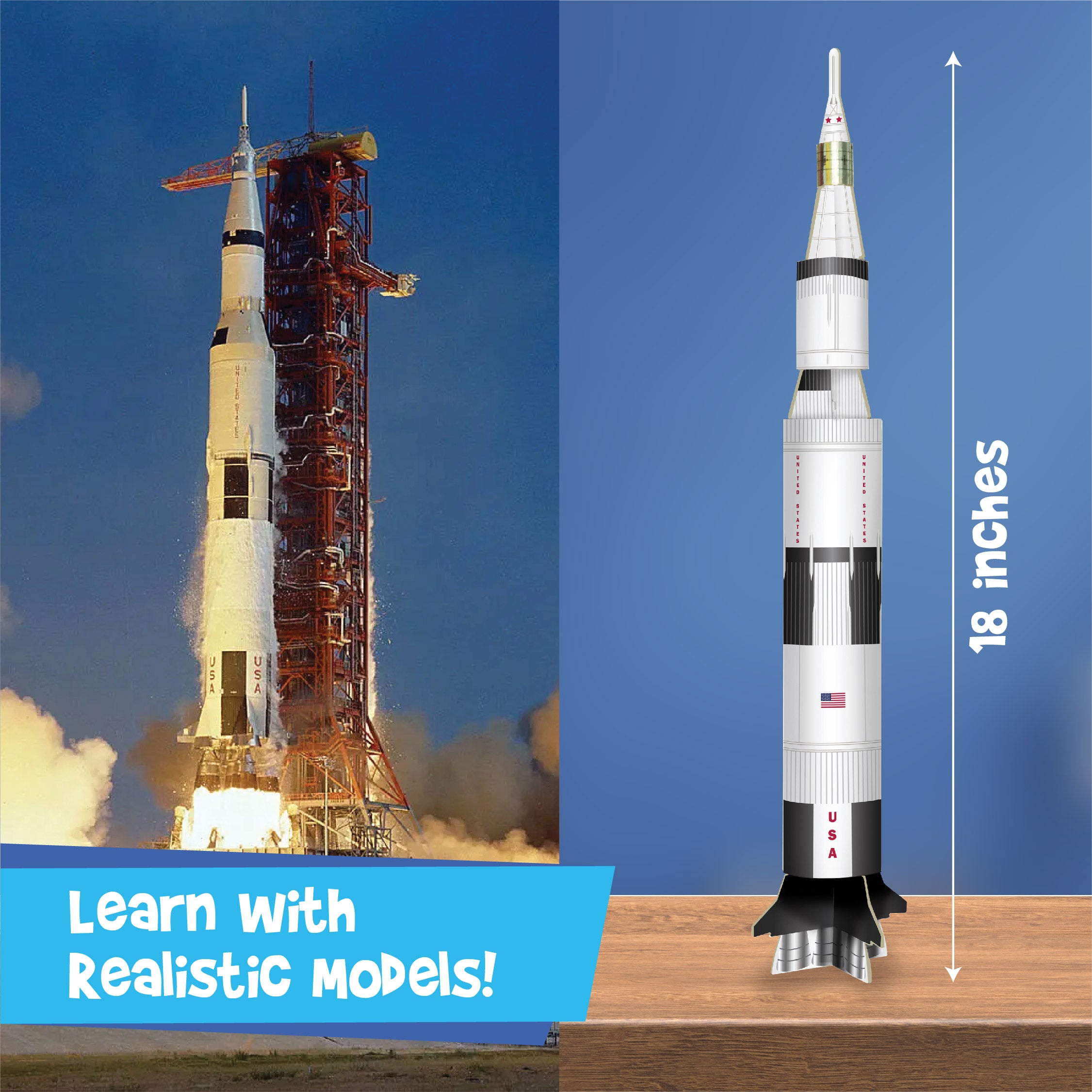 Imagimake Mapology Apollo 11 macheta racheta 8 ani+