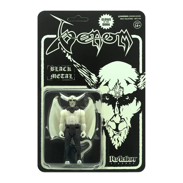 Super7 Venom Black Metal ReAction figurina fosforescenta