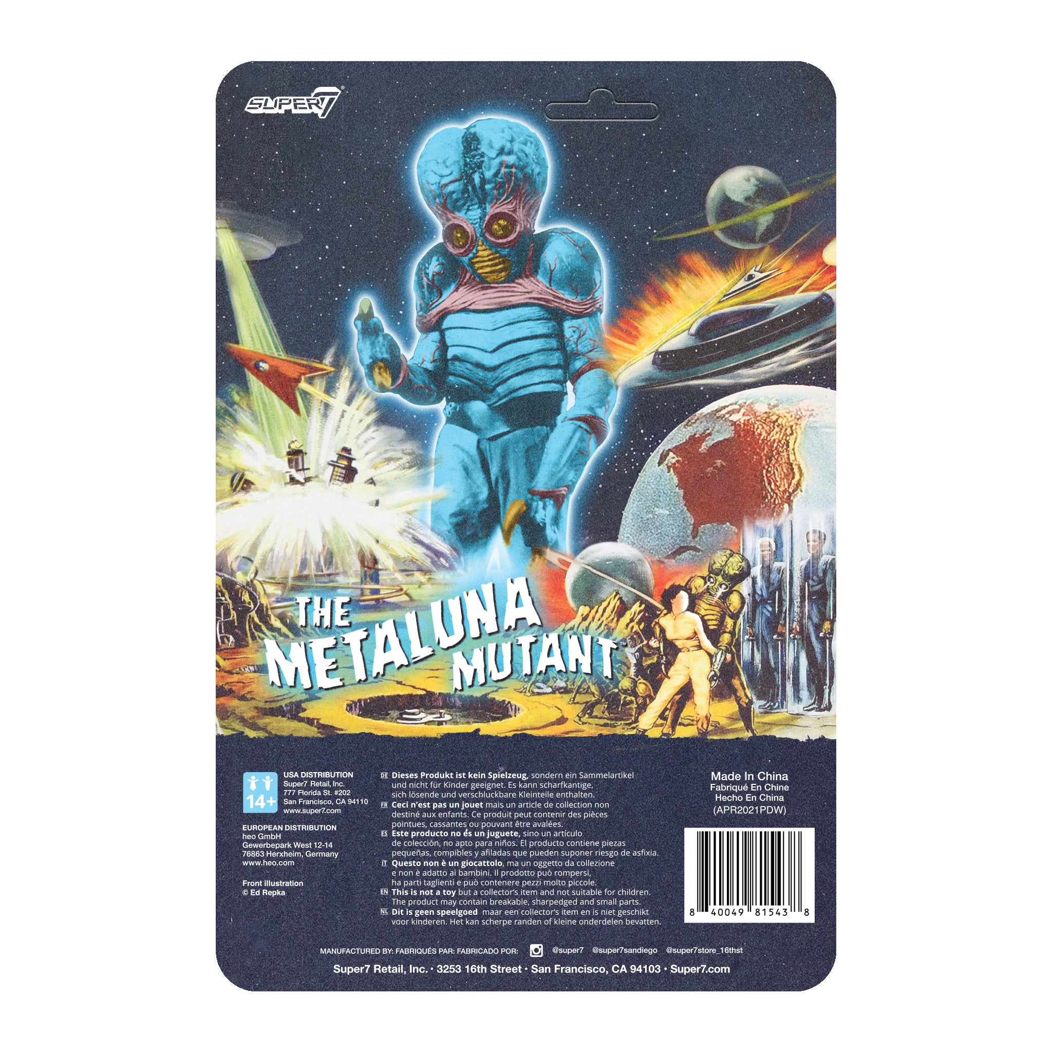 Super7 ReAction Metaluna Mutant figurina Blue Glow