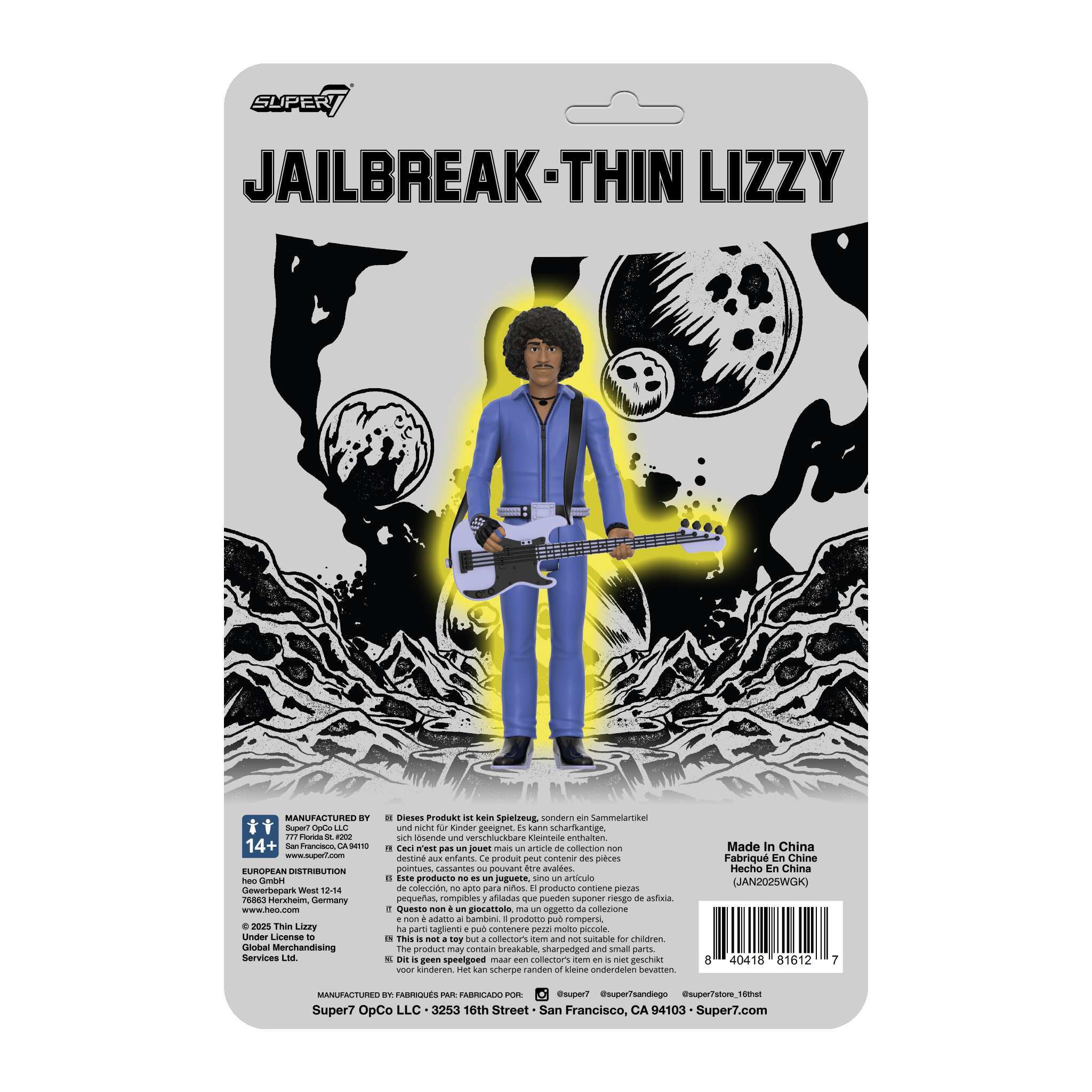 Super7 Thin Lizzy Jailbreak Phil Lynott figurină 9,5 cm