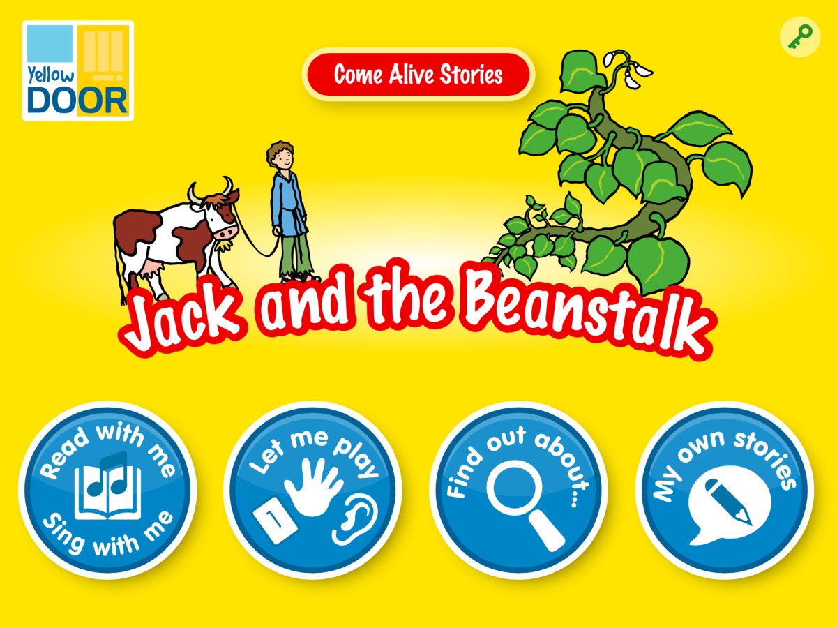 Yellow Door Jack and the Beanstalk aplicație poveste interactivă