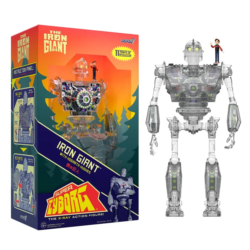 Super7 Iron Giant Super Cyborg figurina transparent 28 cm
