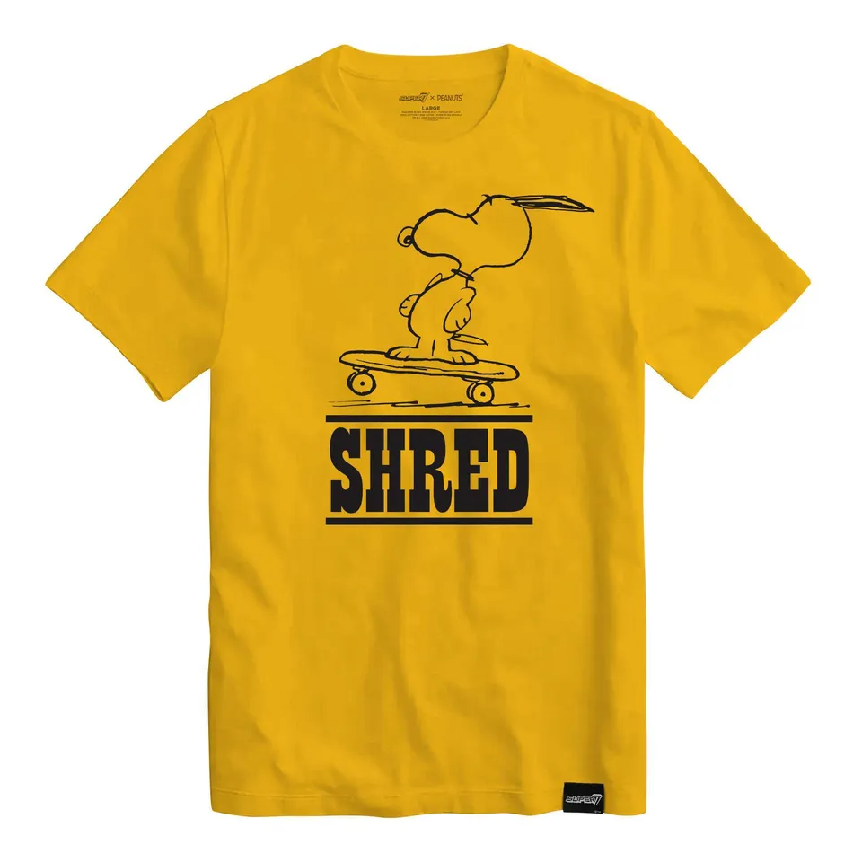 Super7 Peanuts Snoopy Skates tricou auriu bumbac