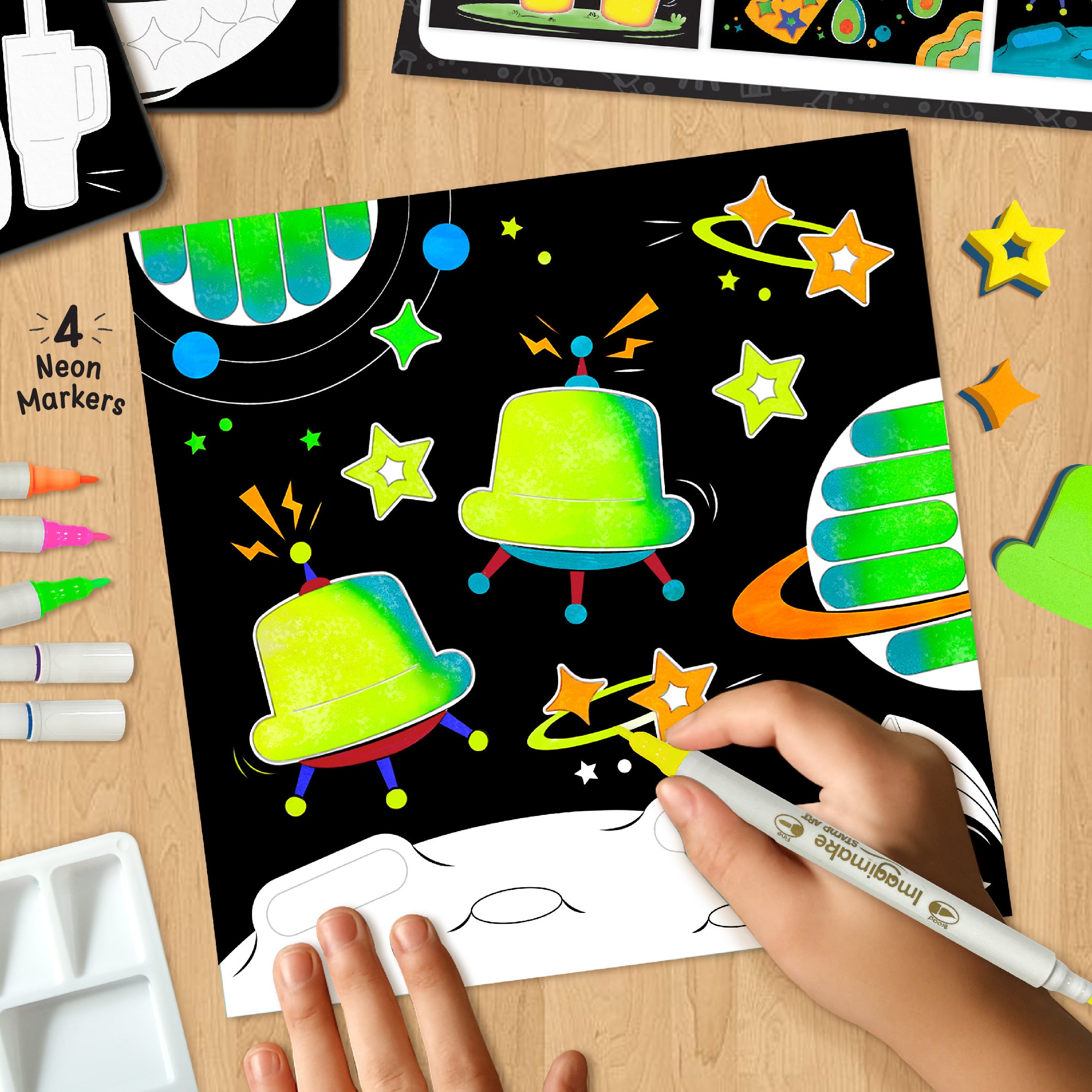 Imagimake Neon Art set pictura panza culori neon