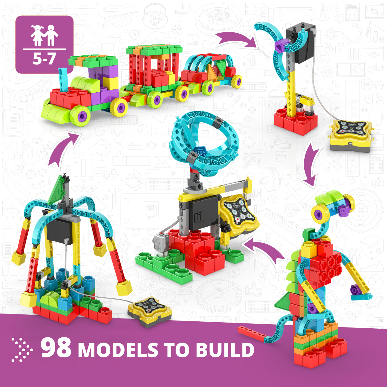 Engino Qboidz Junior Robotics set constructie 98 modele