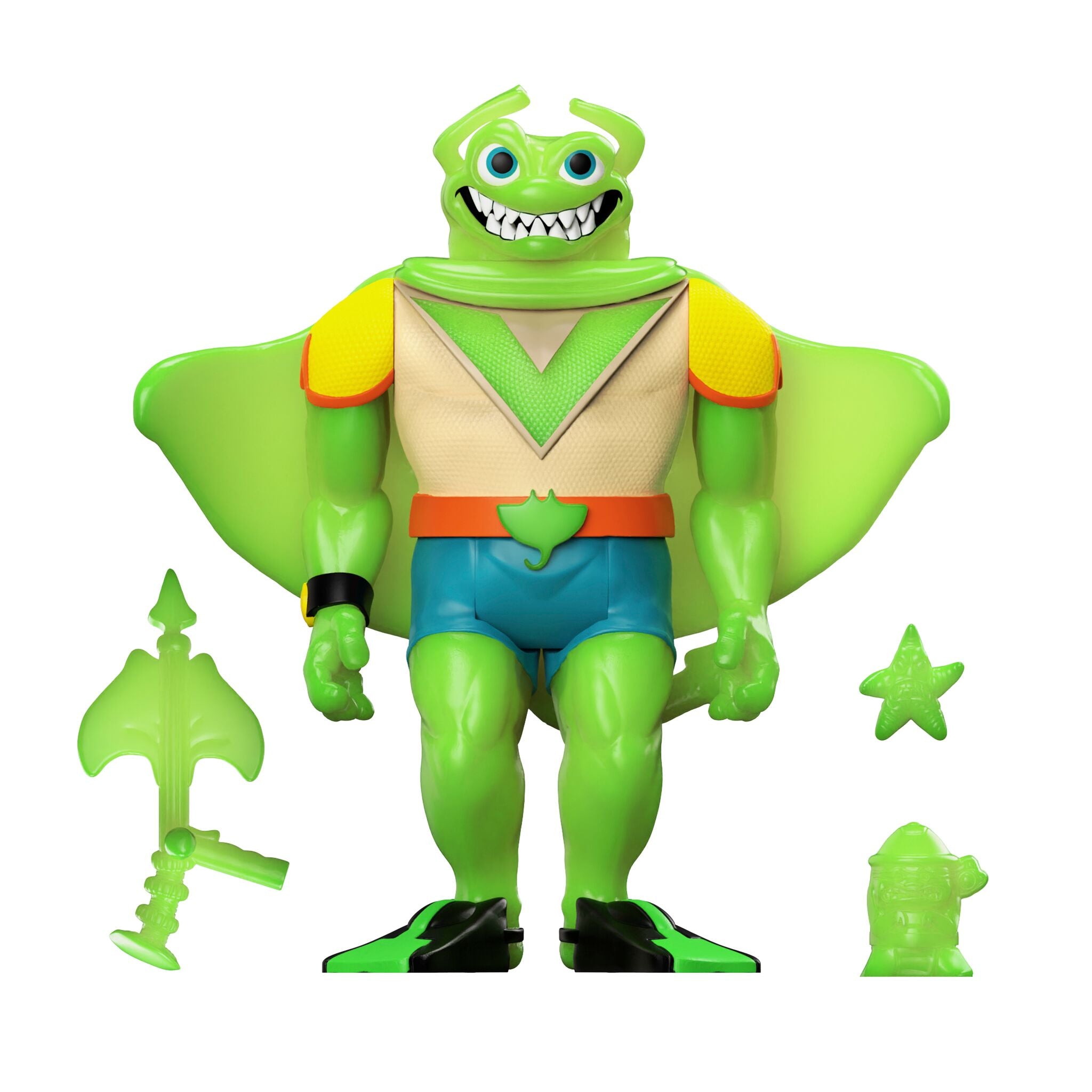 Super7 ReAction TMNT Ray Fillet Green Glow figurina fosforescenta