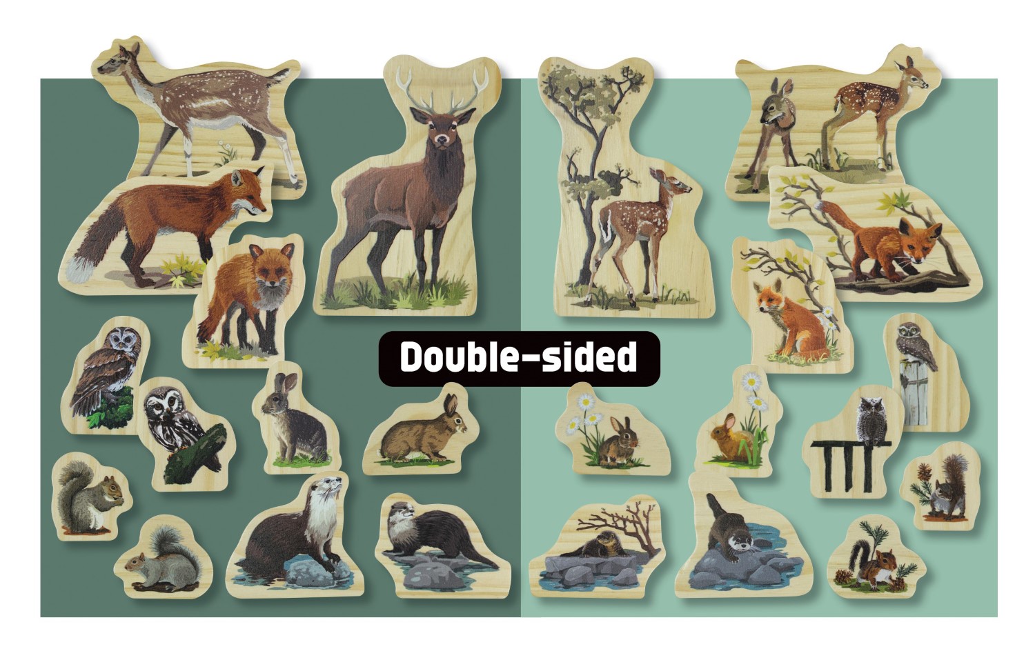 Yellow Door Woodland Animal Families animale lemn 12 piese
