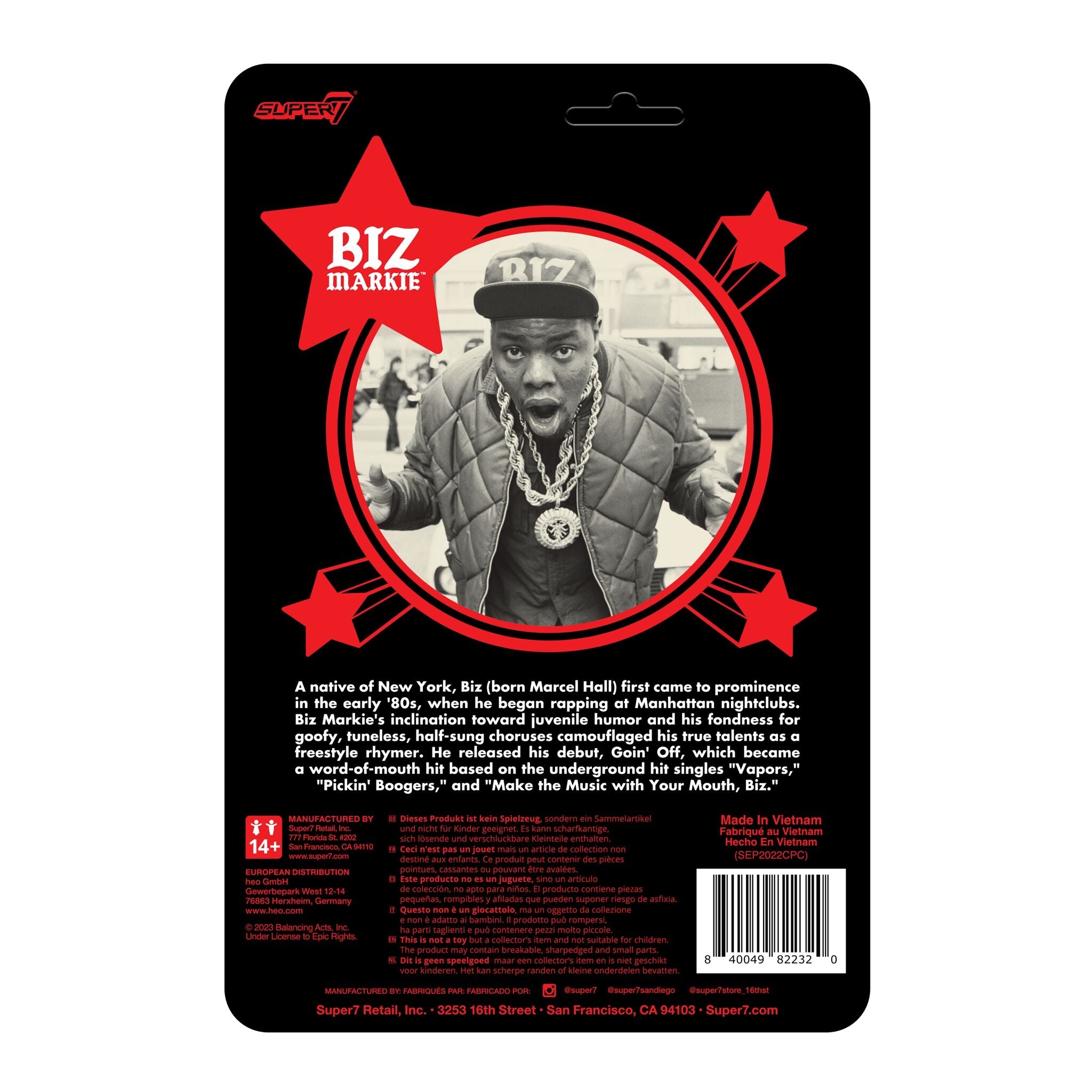 Super7 ReAction Biz Markie Biz figurină
