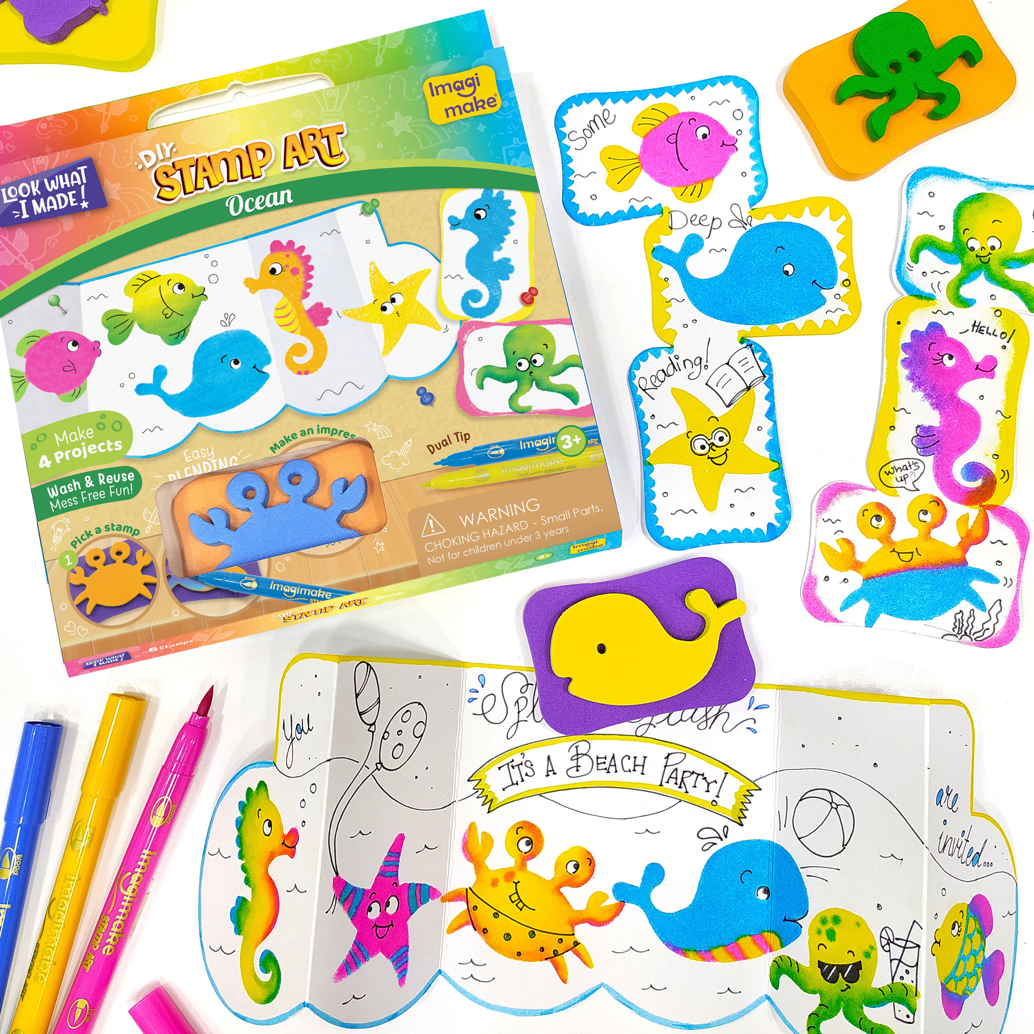 Imagimake Stamp Art Ocean set stampile 6 piese 3+ ani