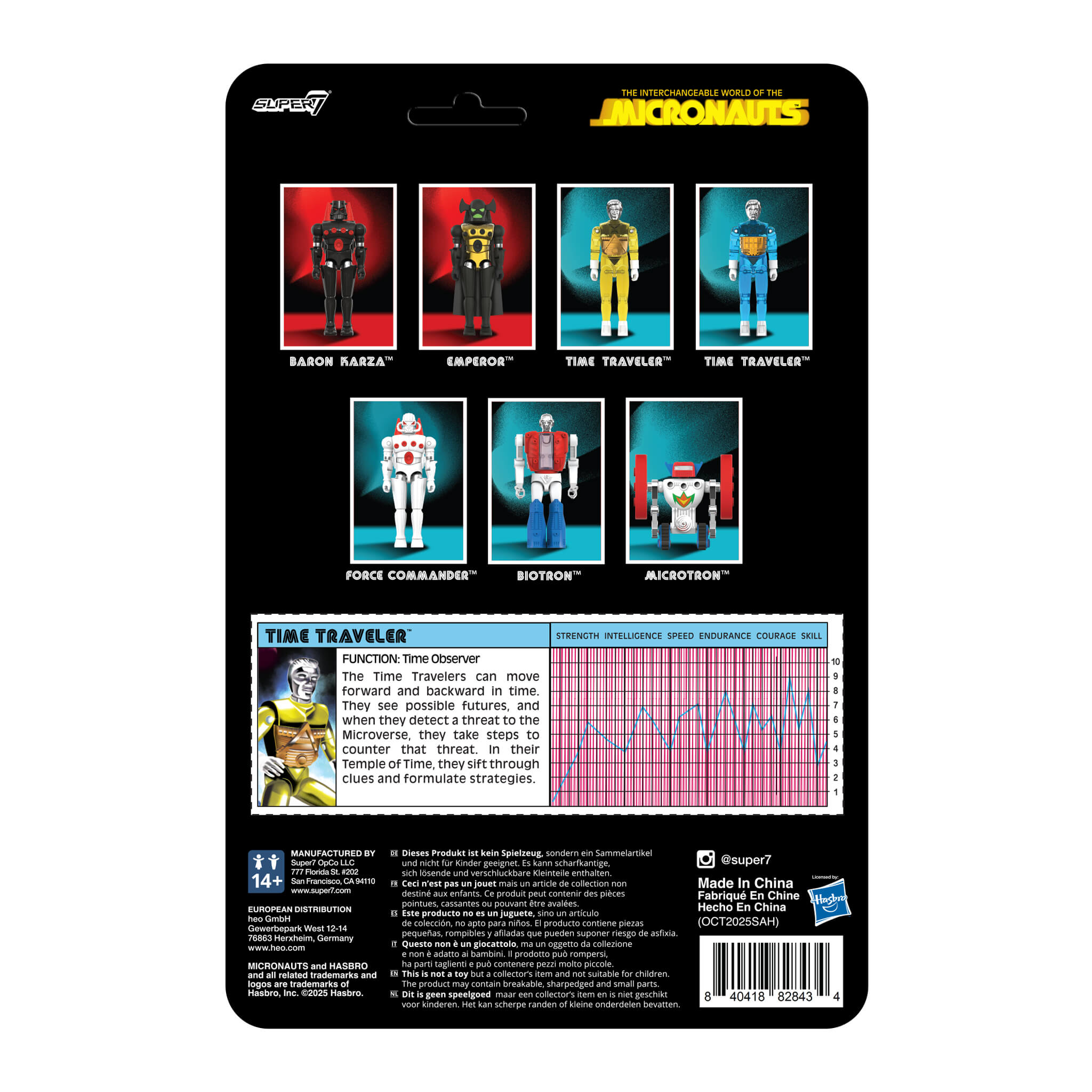 Super7 Micronauts ReAction+ figurina Time Traveler galben 10 cm