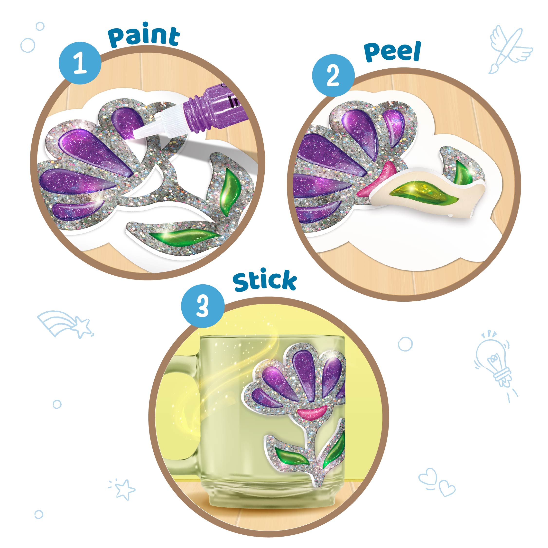Imagimake Jelly Stickers set stickere 3D fluturi flori