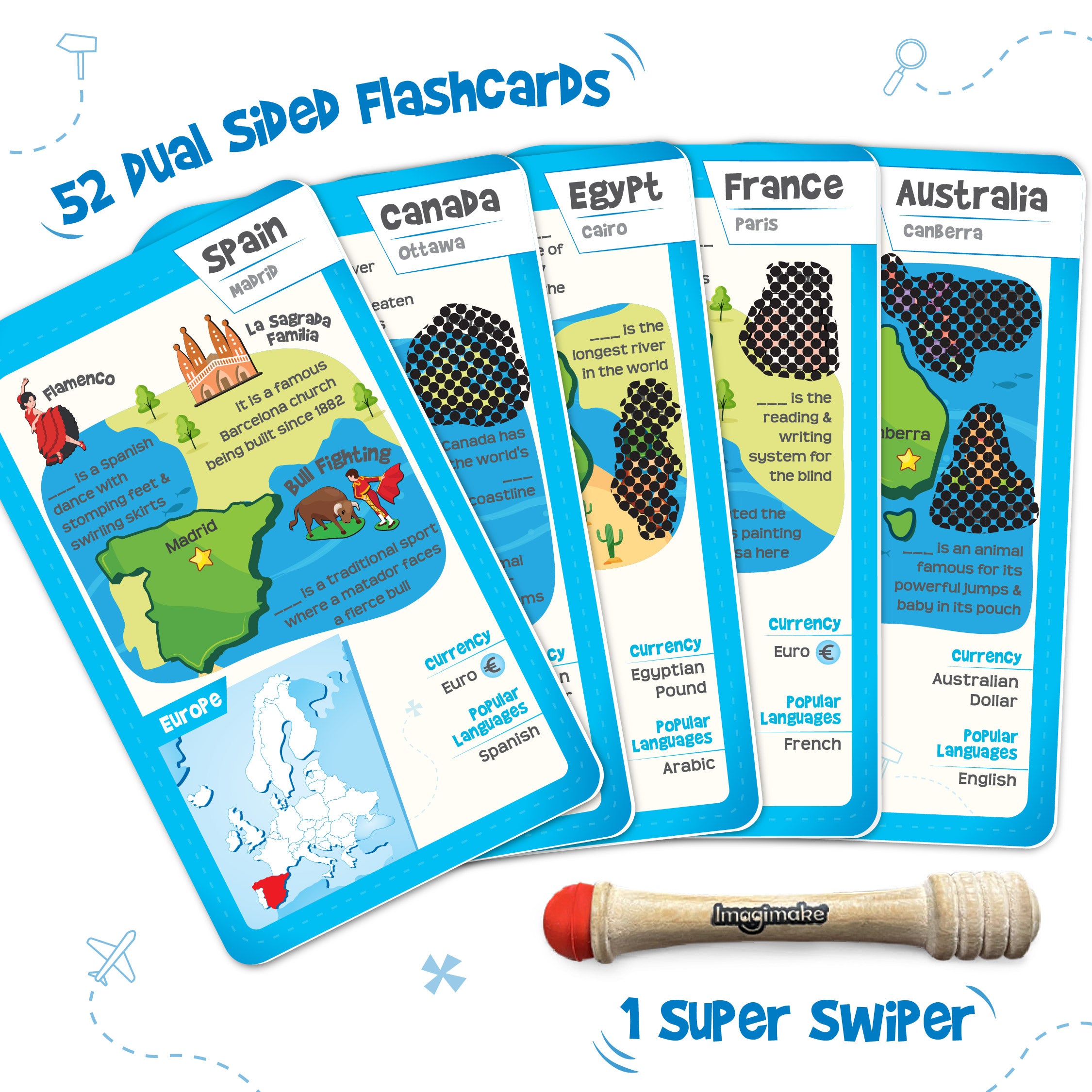 Imagimake Mapology World Flashcards carduri educative 52 buc