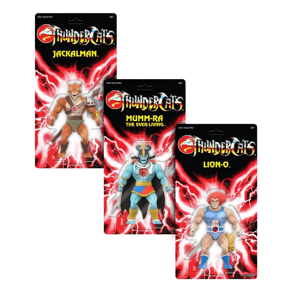 Super7 Vintage ThunderCats Wave 01 Lion-O Mumm-Ra Jackalman figurine