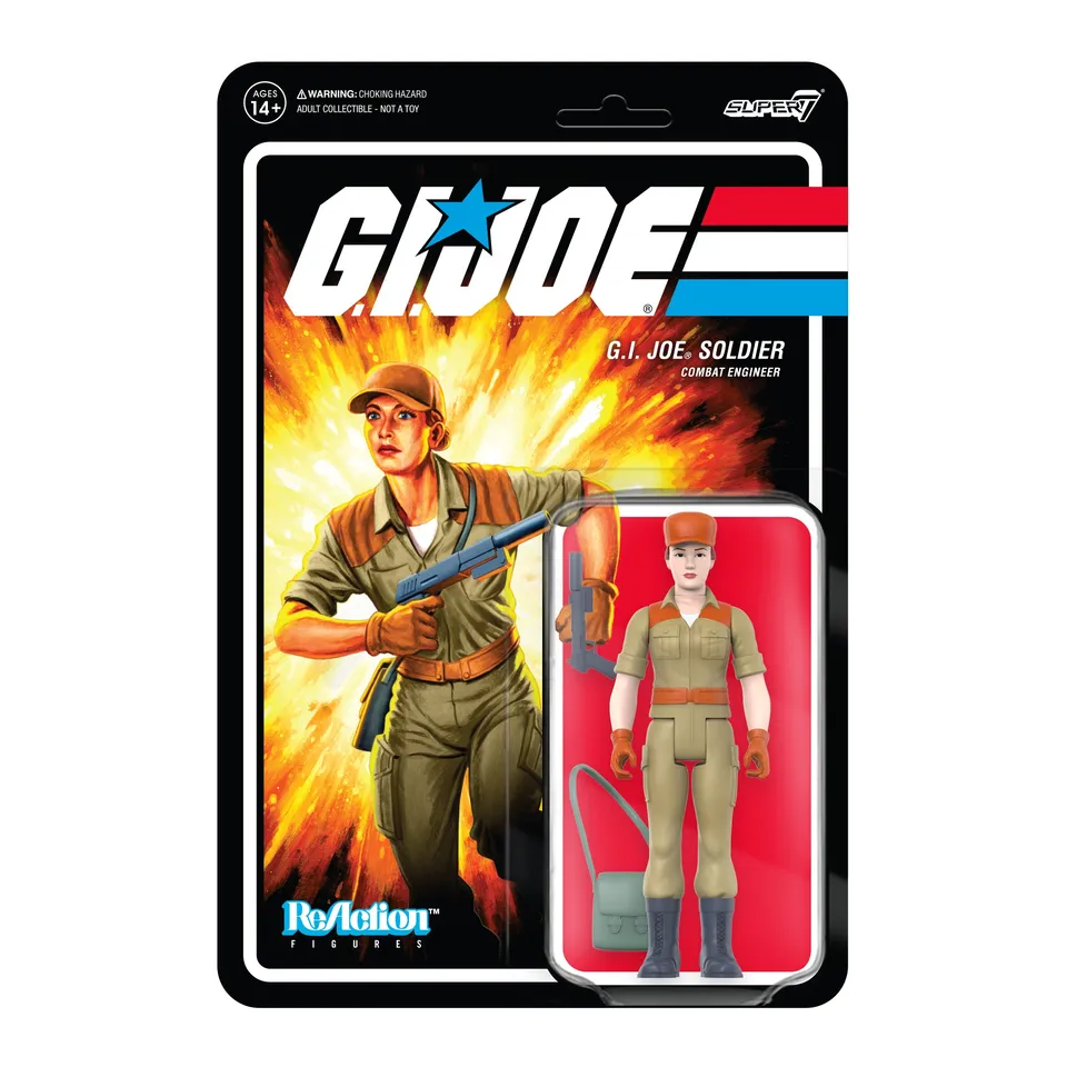 Super7 G.I. Joe ReAction Female Combat Engineer Bun Hair Pink figurina articulata