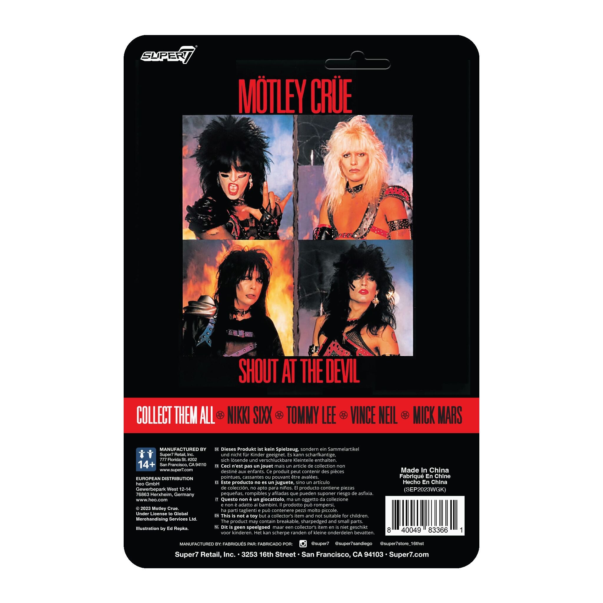 Super7 ReAction Motley Crue Mick Mars figurina chitara