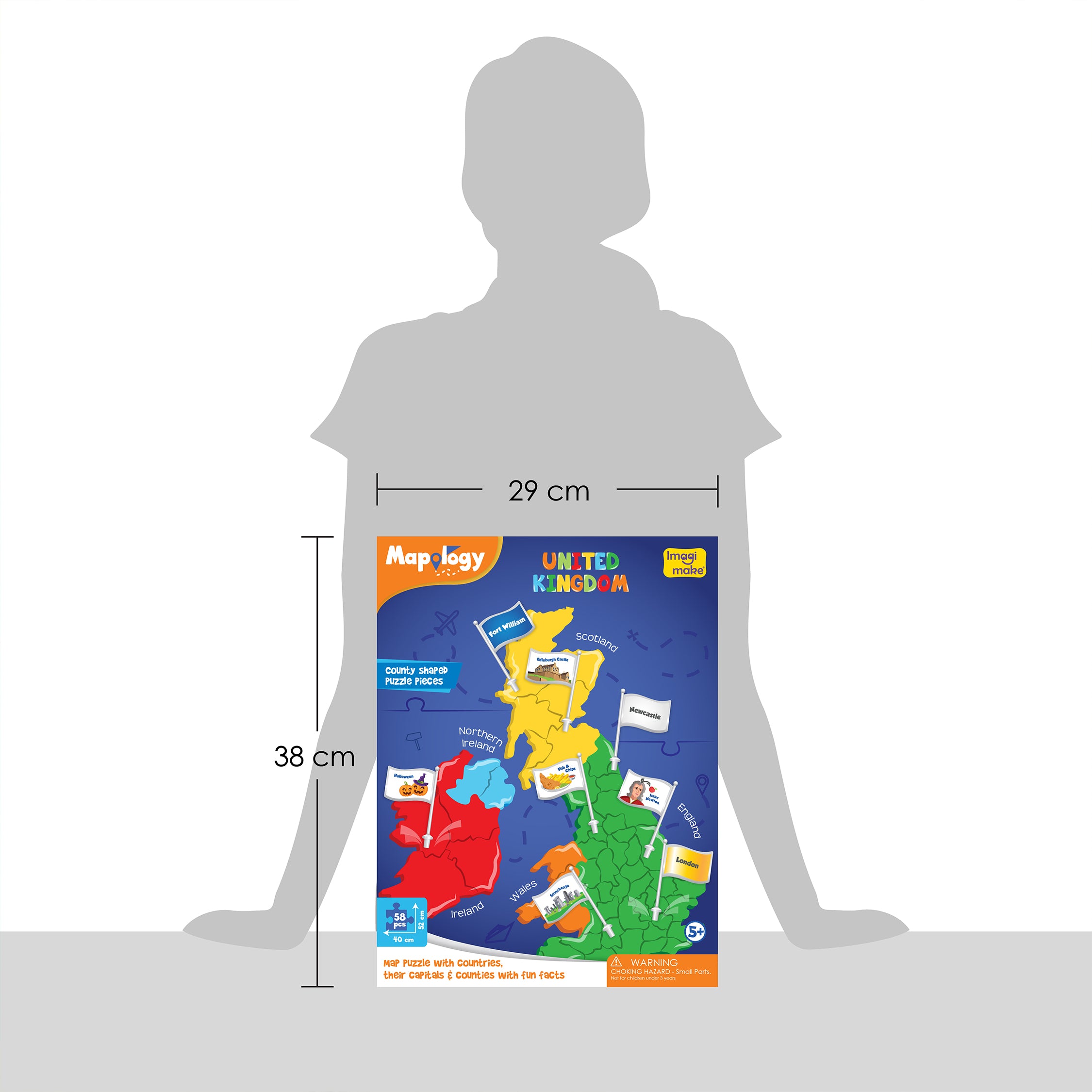 Imagimake Mapology United Kingdom with Capitals puzzle harta 58 piese EVA