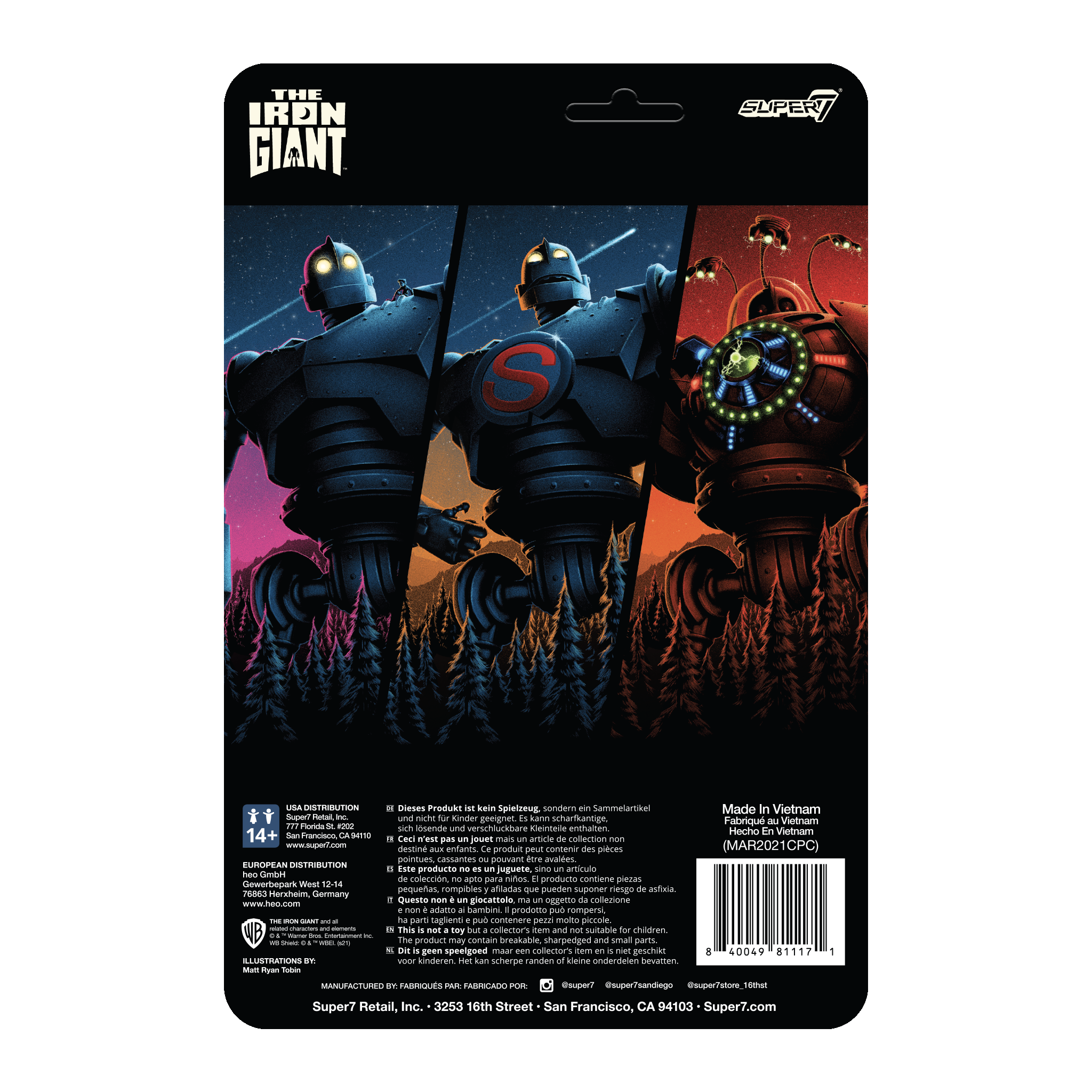 Super7 ReAction Iron Giant figurina cu Hogarth Hughes