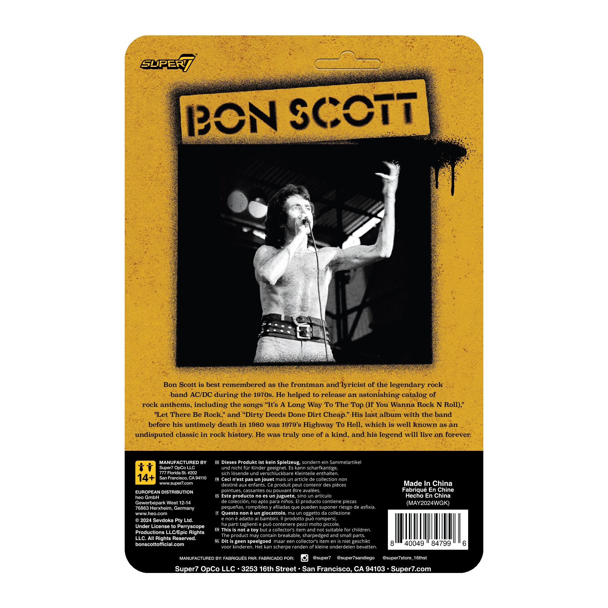 Super7 ReAction Bon Scott figurina 9,5 cm leopard