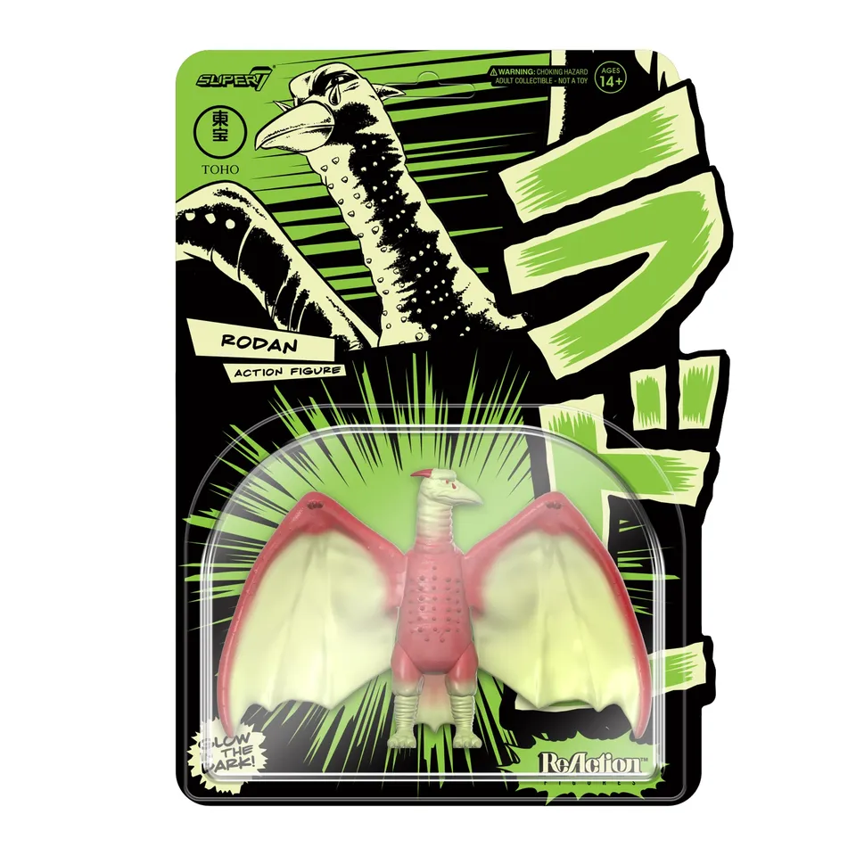 Super7 ReAction Toho Wave 1 Shogun Rodan figurina glow 9,5 cm