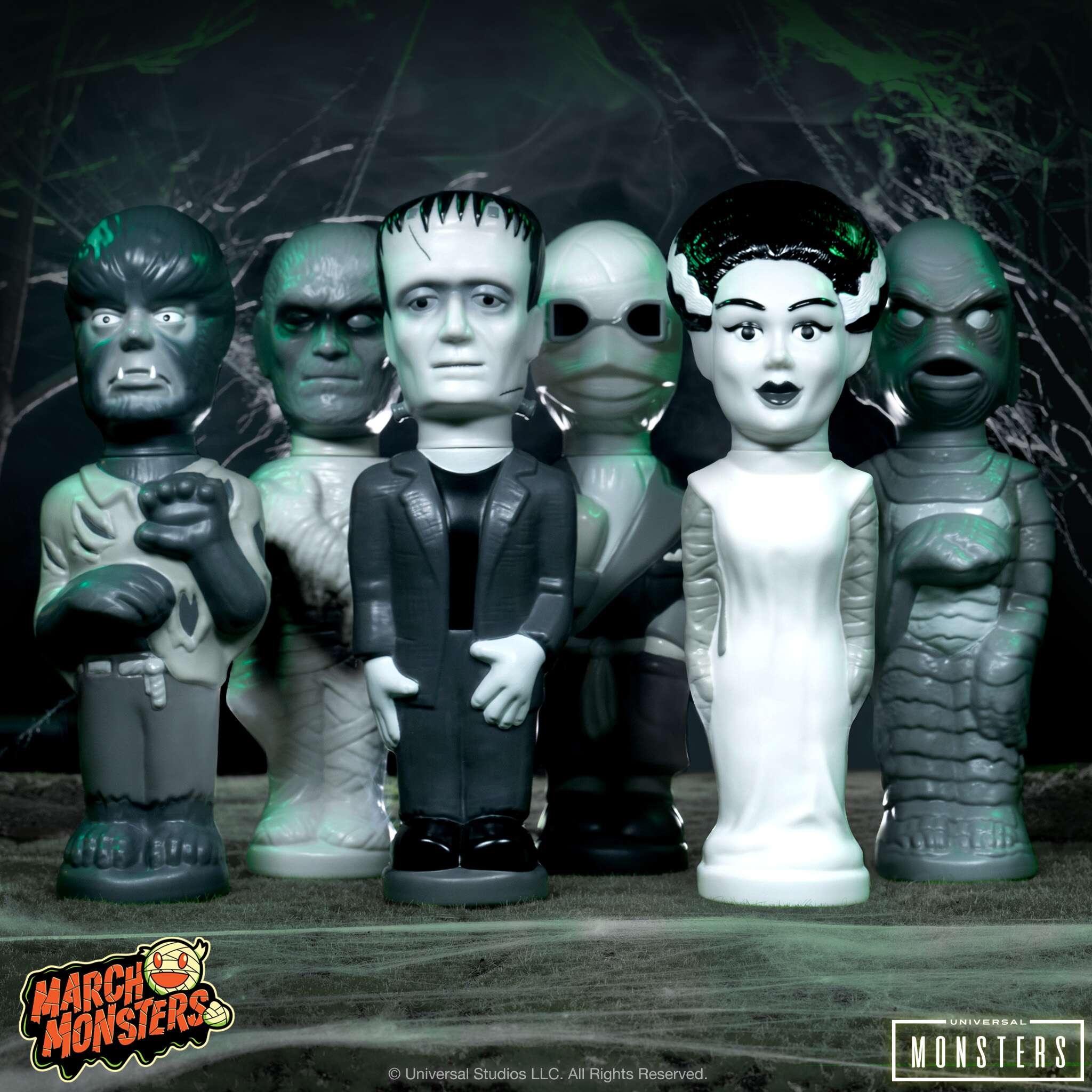 Super7 Super Soapies Universal Monsters set 6 bule argintiu