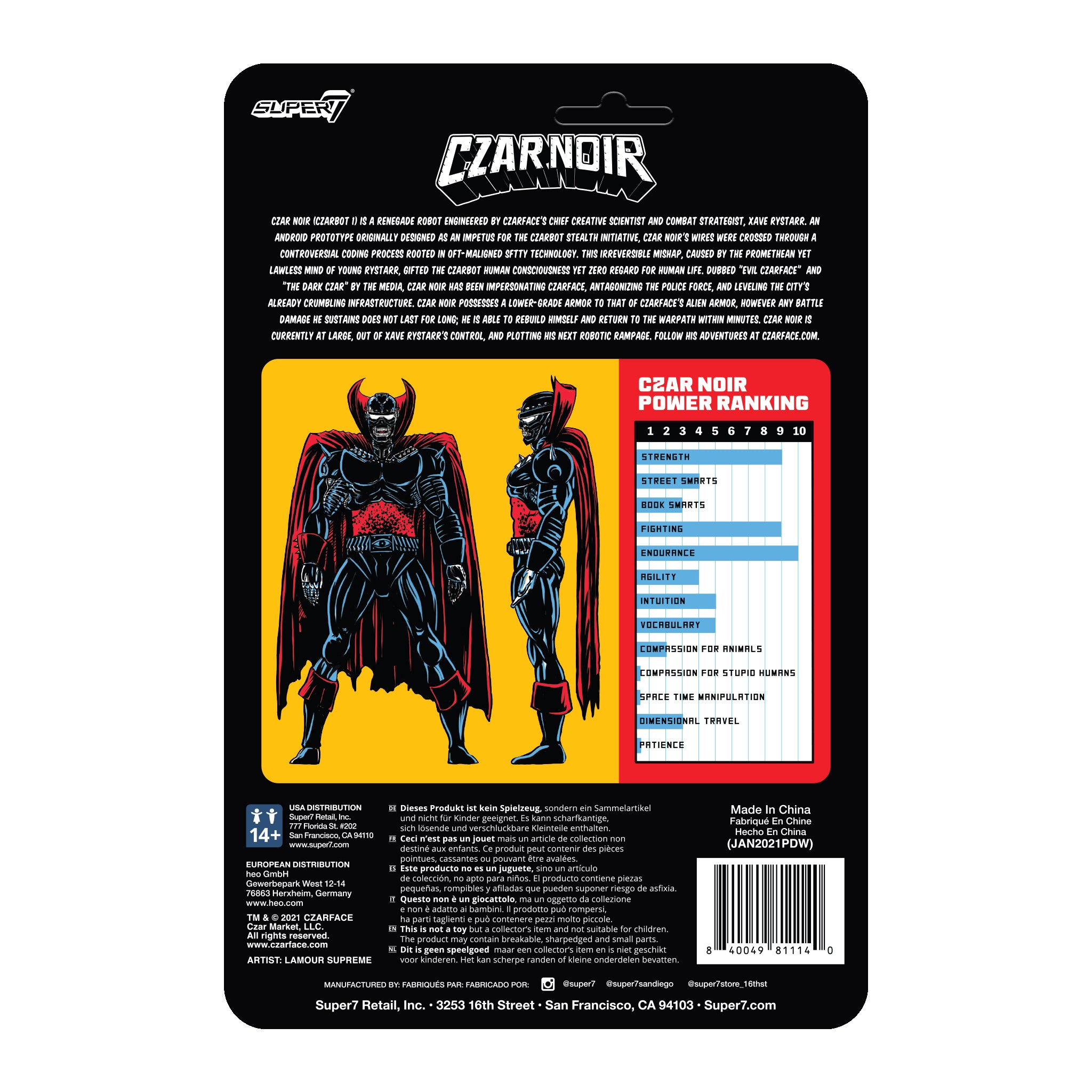 Super7 Czarface Noir ReAction figurină neagră 9,5 cm