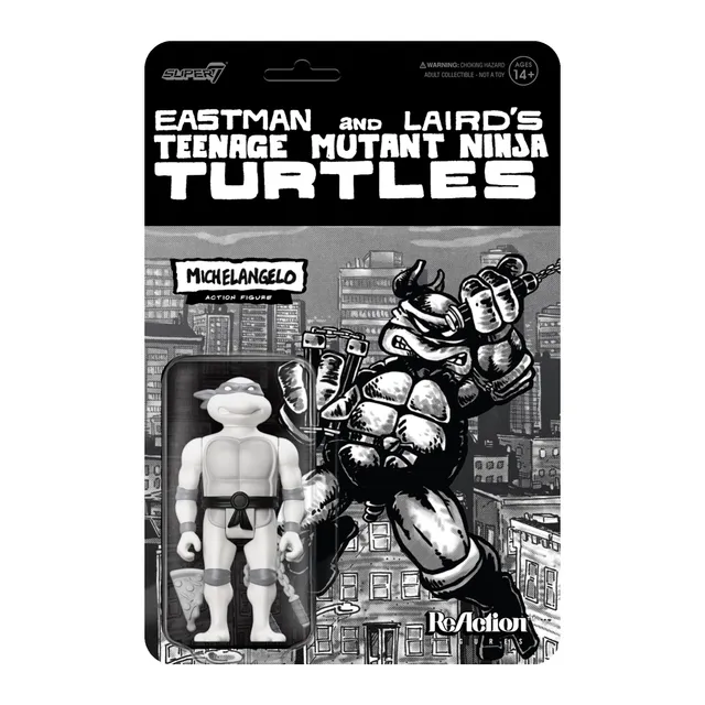 Super7 TMNT ReAction Michelangelo gri figurina 9,5 cm