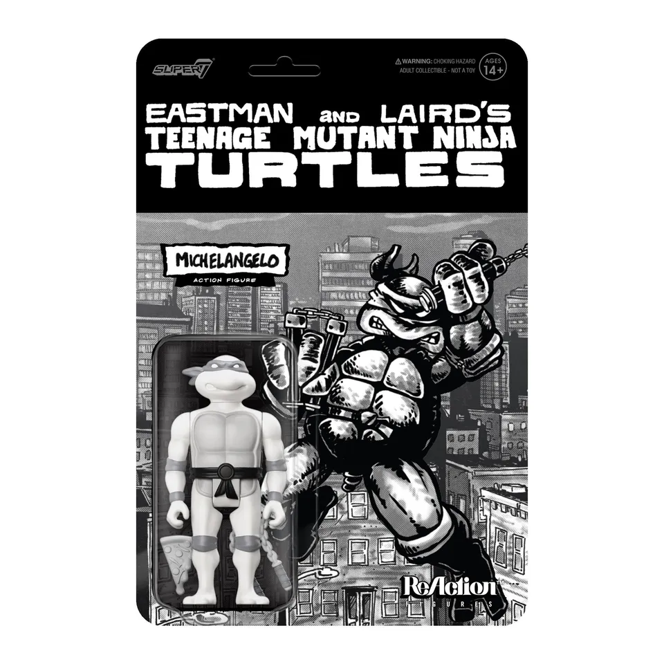 Super7 TMNT ReAction Michelangelo gri figurina 9,5 cm
