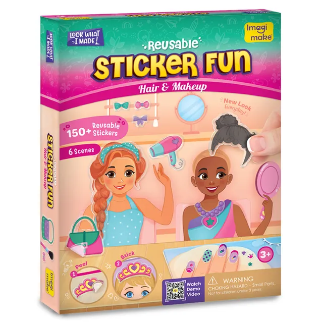 Imagimake Sticker Fun Hair Make Up stickere reutilizabile