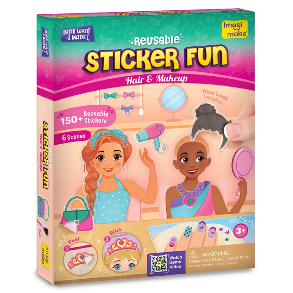 Imagimake Sticker Fun Hair Make Up stickere reutilizabile