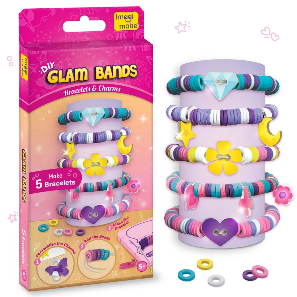 Imagimake Glam Bands set bratari copii cu charmuri