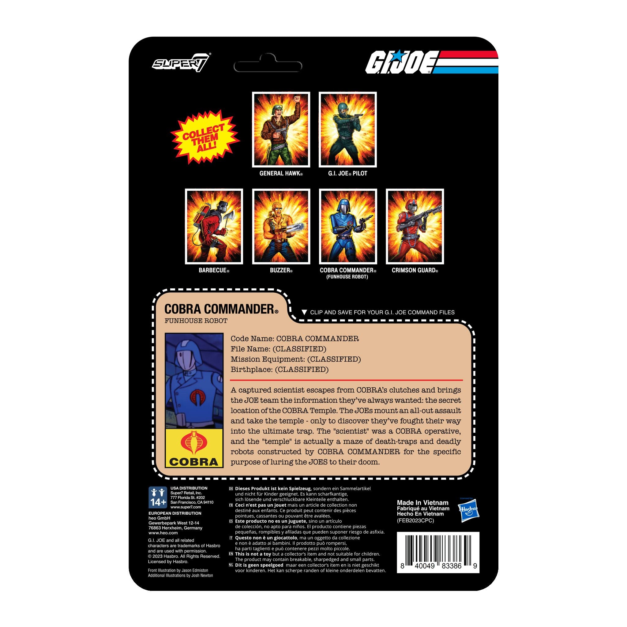 Super7 G.I. Joe ReAction Cobra Commander robot figurină