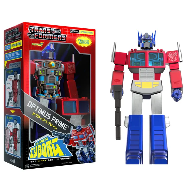 Super7 Super Cyborg Optimus Prime figurina Metallic 28 cm