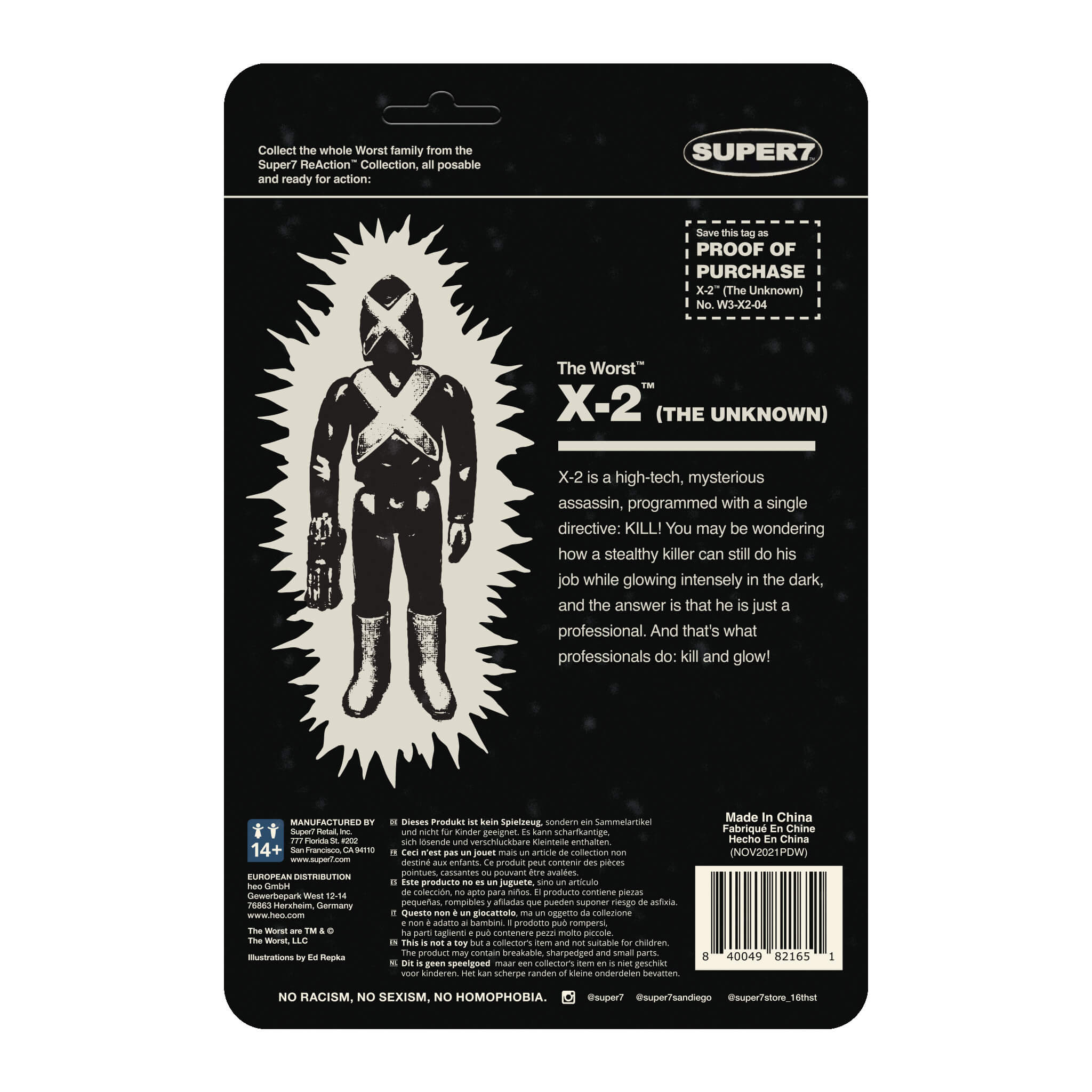 Super7 The Worst X-2 Monster Glow SDCC 22 figurină fosforescentă