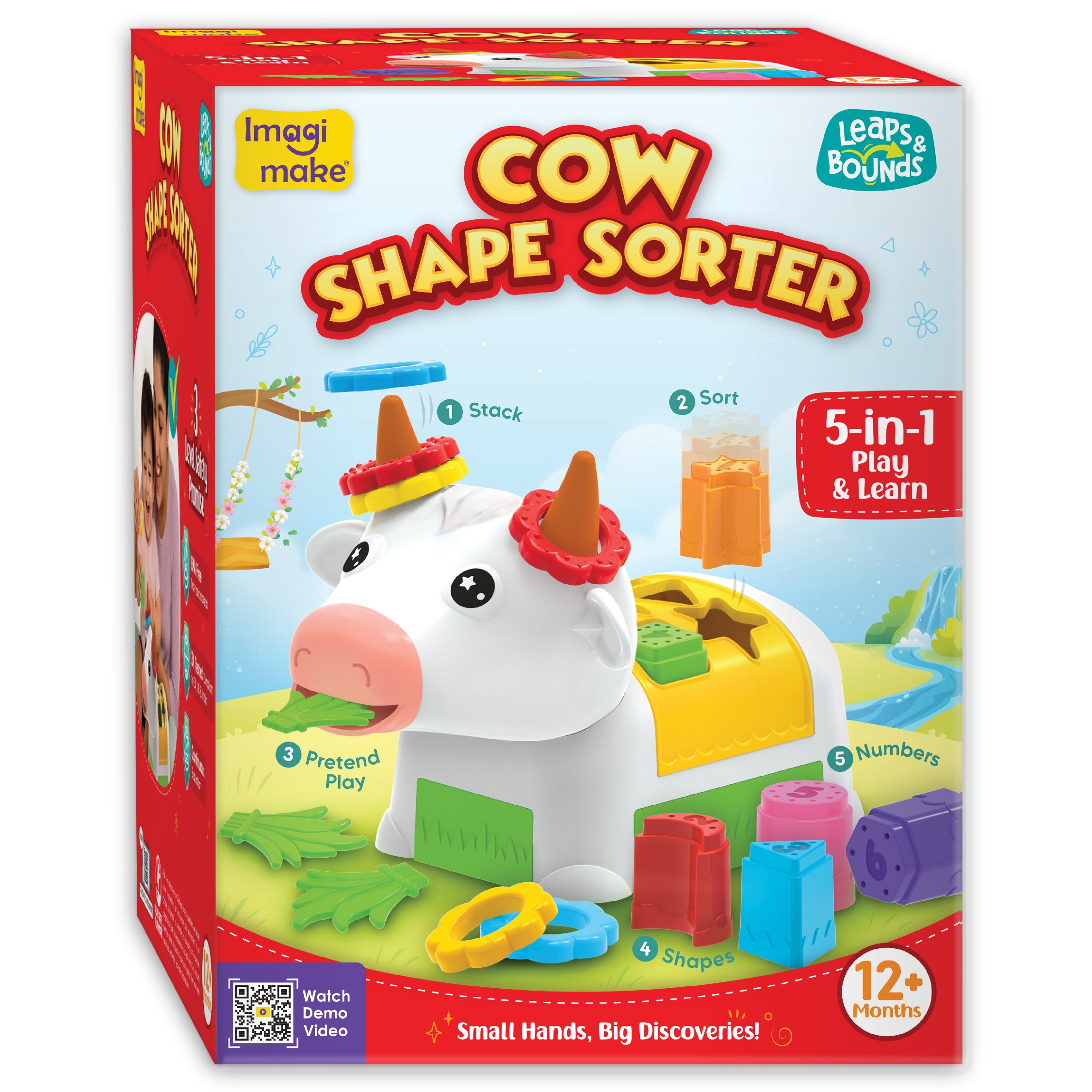 Imagimake Leaps Bounds Cow jucarie sortare forme 12 luni+