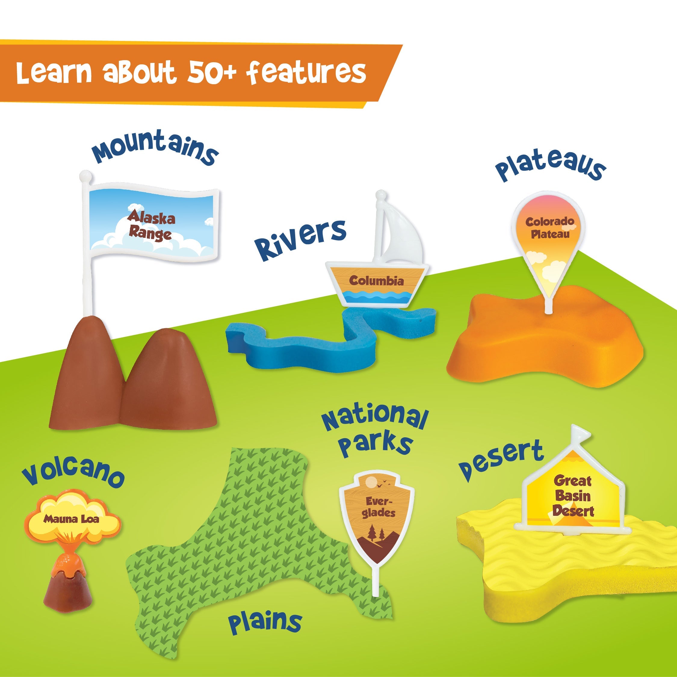 Imagimake Mapology SUA puzzle harta relief 50 repere