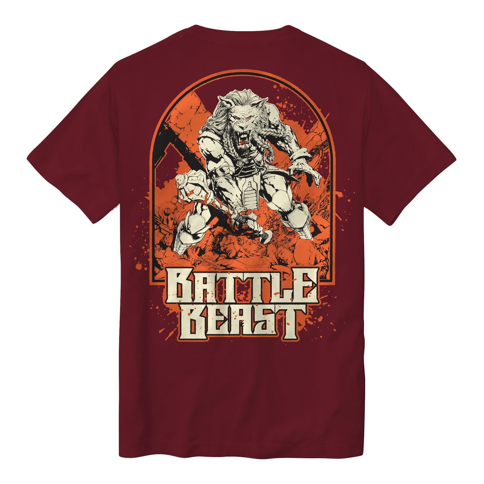Super7 Invincible Battle Beast tricou visiniu bumbac