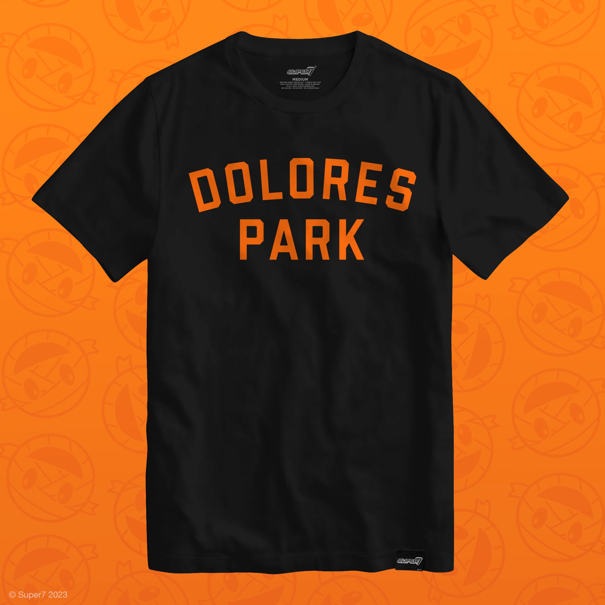 Super7 Dolores Park tricou negru portocaliu bumbac