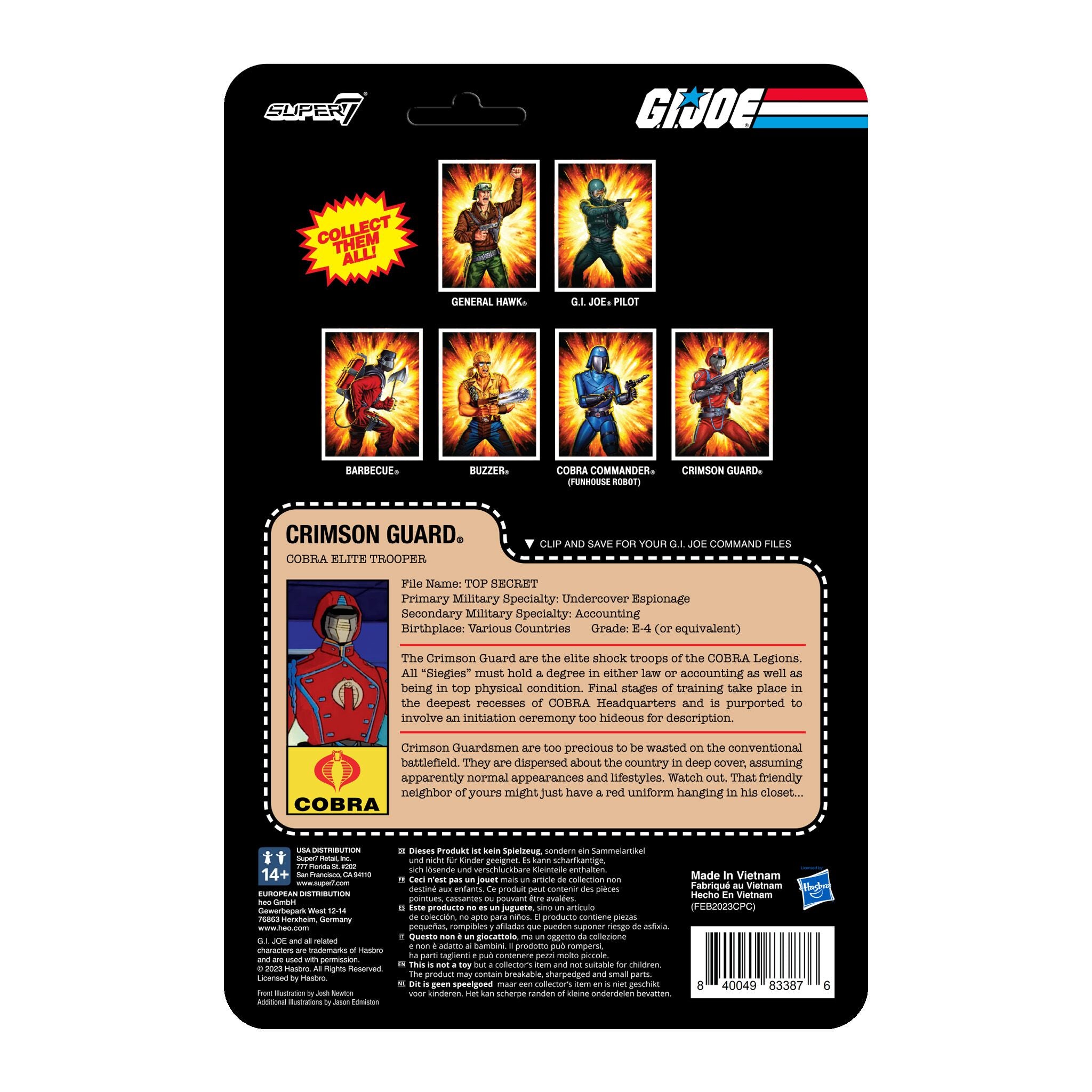 Super7 ReAction G.I. Joe Crimson Guard figurină 9,5 cm