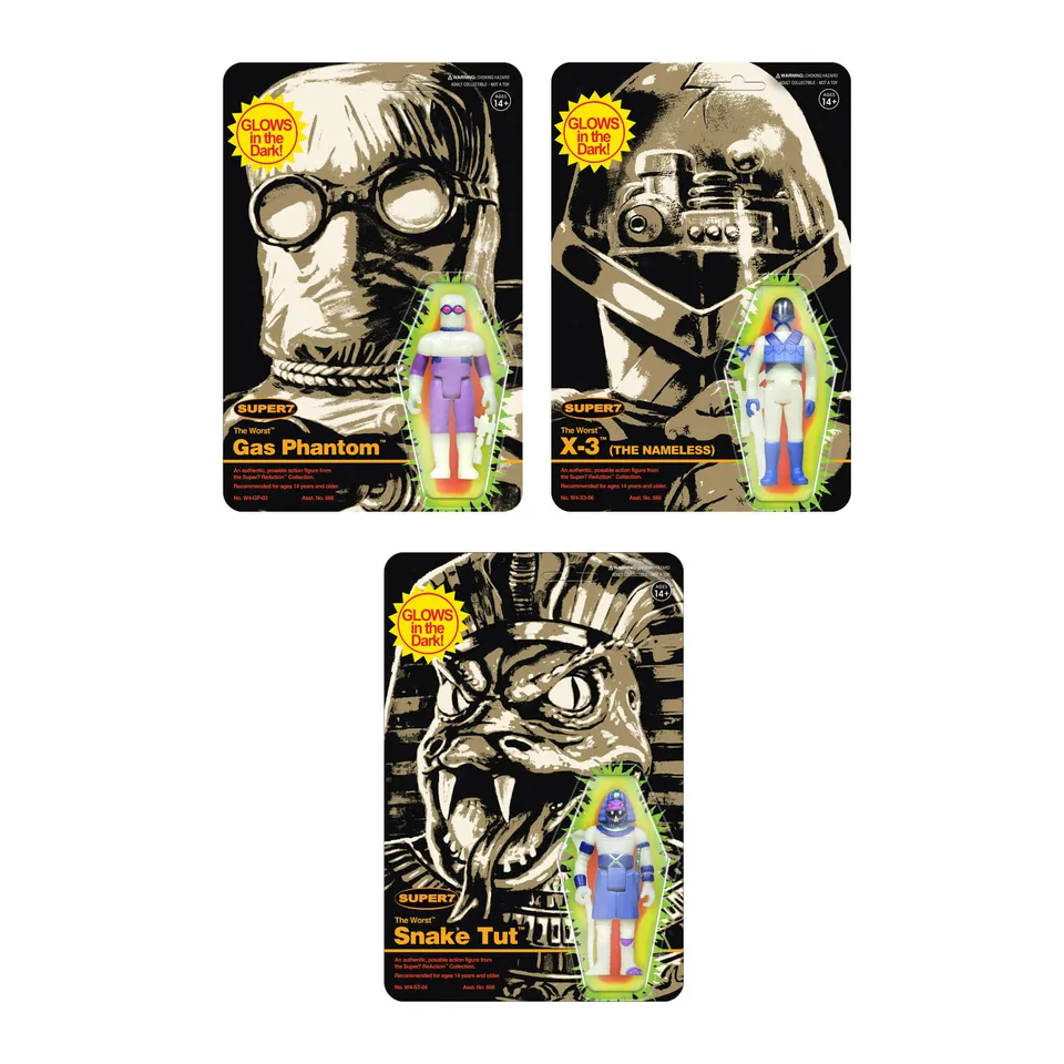 Super7 The Worst ReAction set 3 figurine Monster Glow