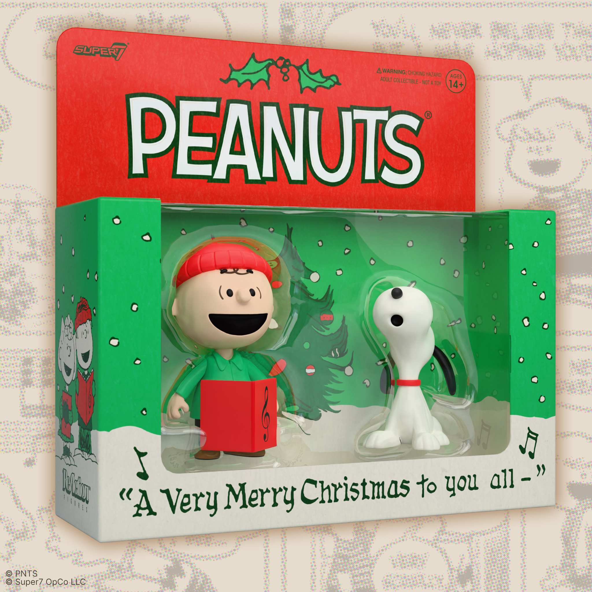 Super7 Peanuts Charlie Brown Snoopy figurine colindatori 2-pack