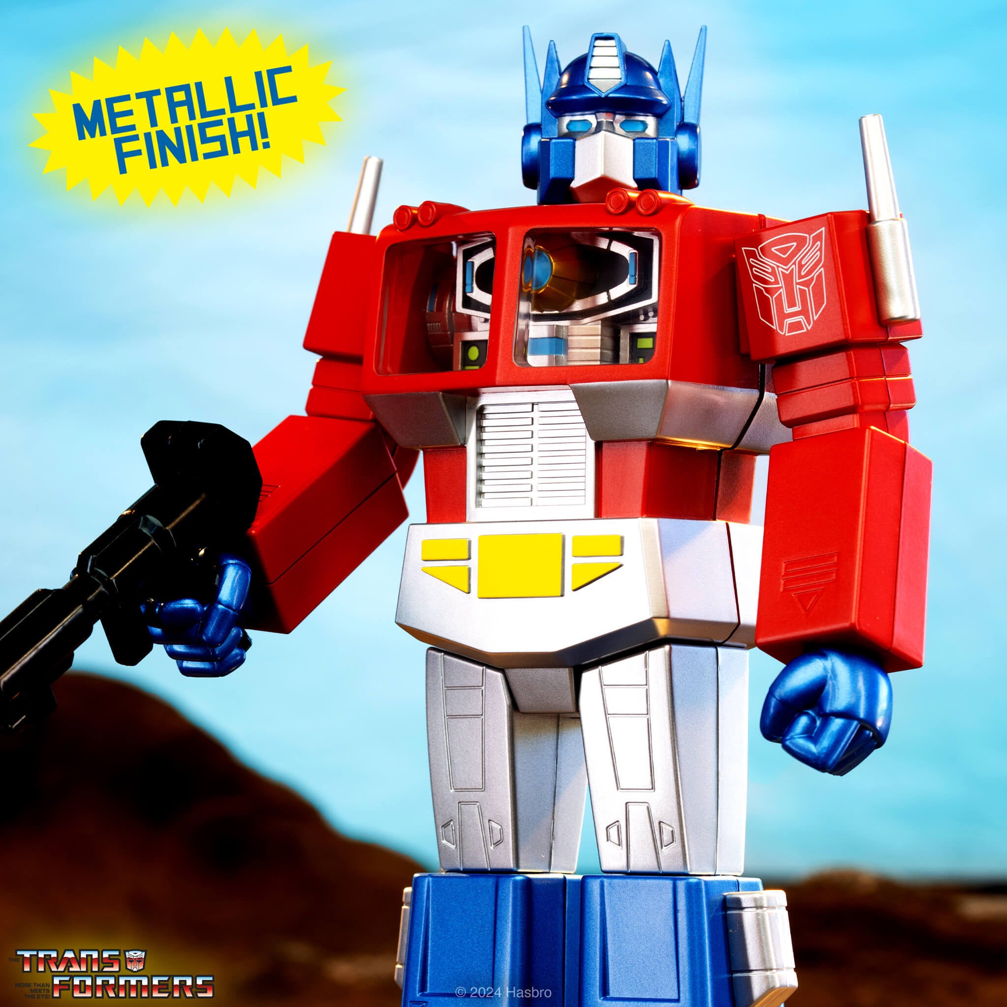 Super7 Super Cyborg Optimus Prime figurina Metallic 28 cm