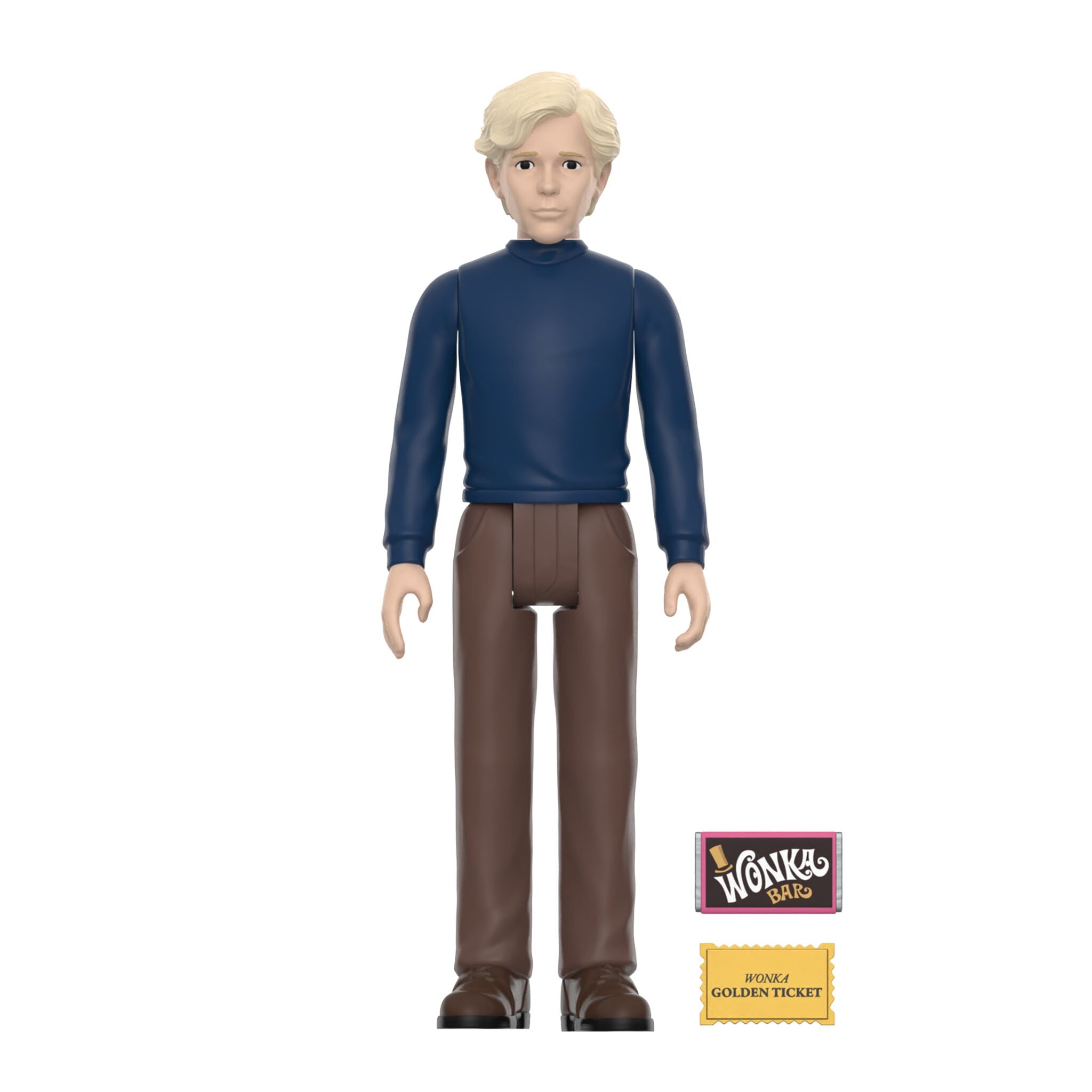 Super7 Willy Wonka Charlie Bucket figurina bilet auriu