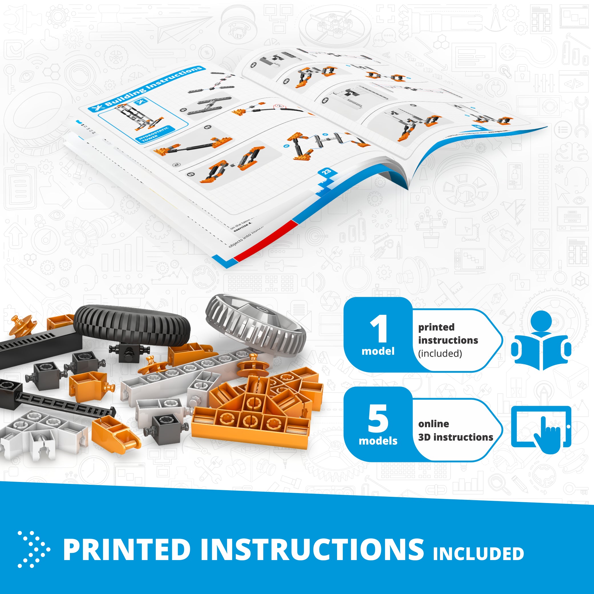 Engino Discovering STEM Fluid Dynamics set constructie 6 modele hidraulica