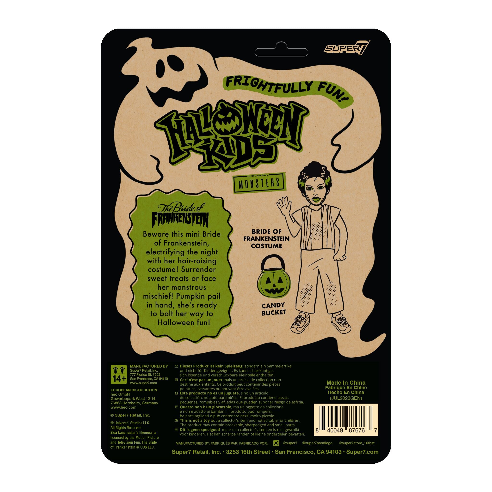 Super7 Halloween Kids ReAction Bride Frankenstein figurina