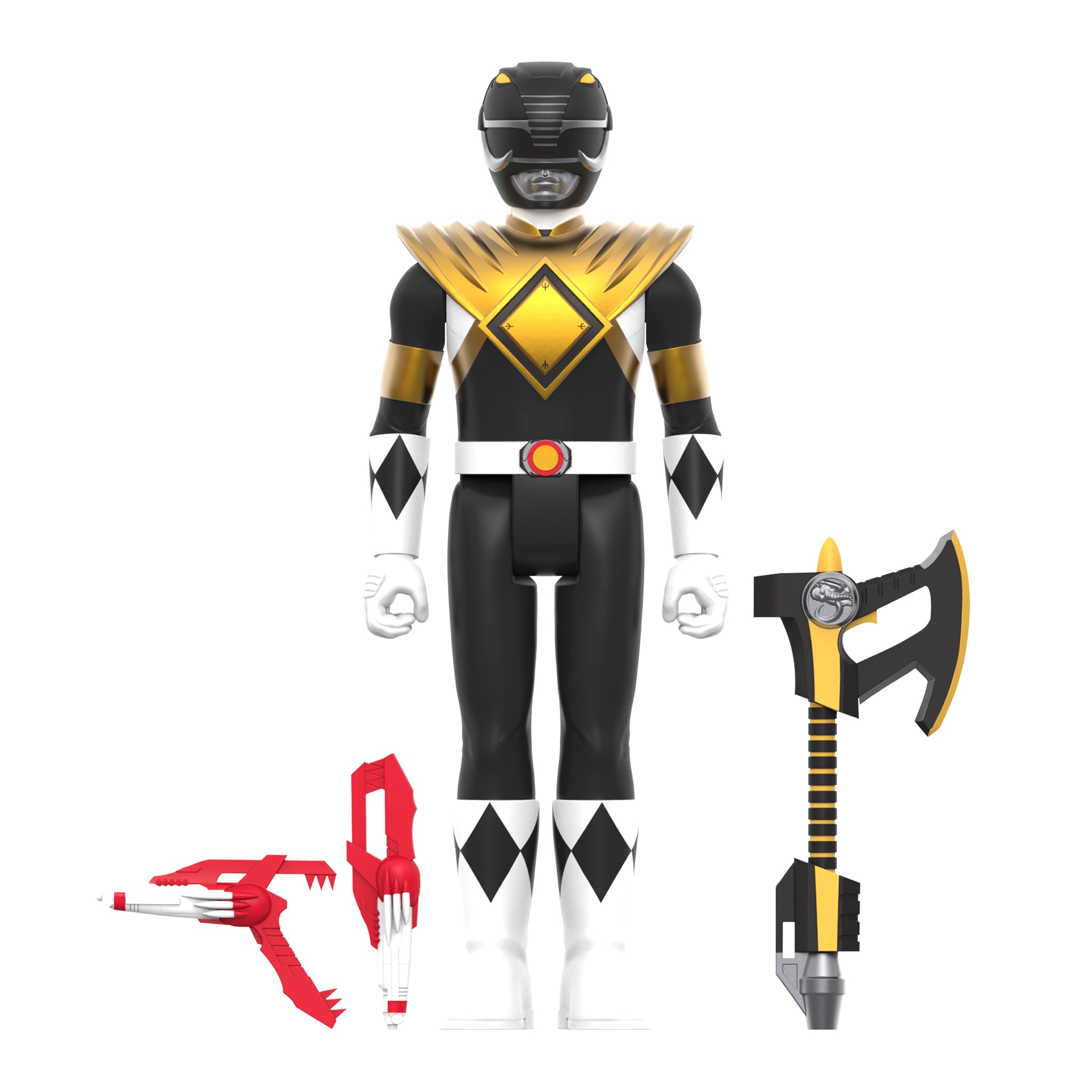 Super7 ReAction Black Ranger figurina 9,5 cm Dragon Shield