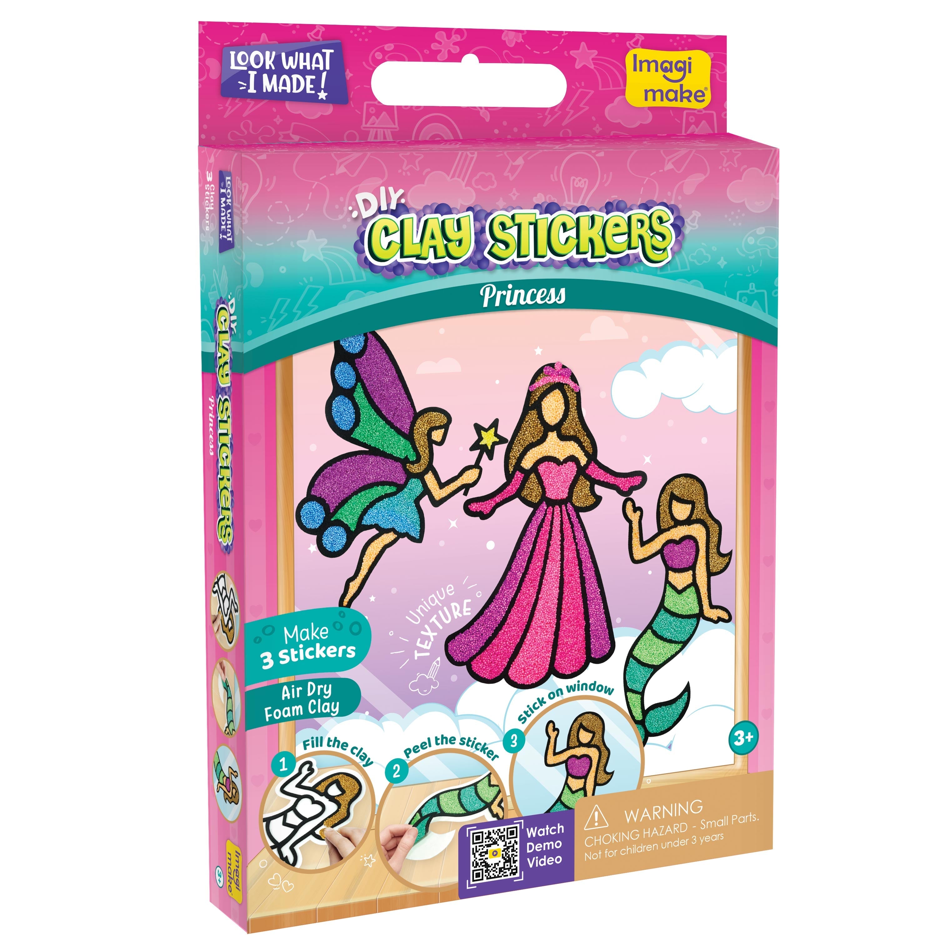 Imagimake Clay Stickers Princess set 12 bucati cu plastilina