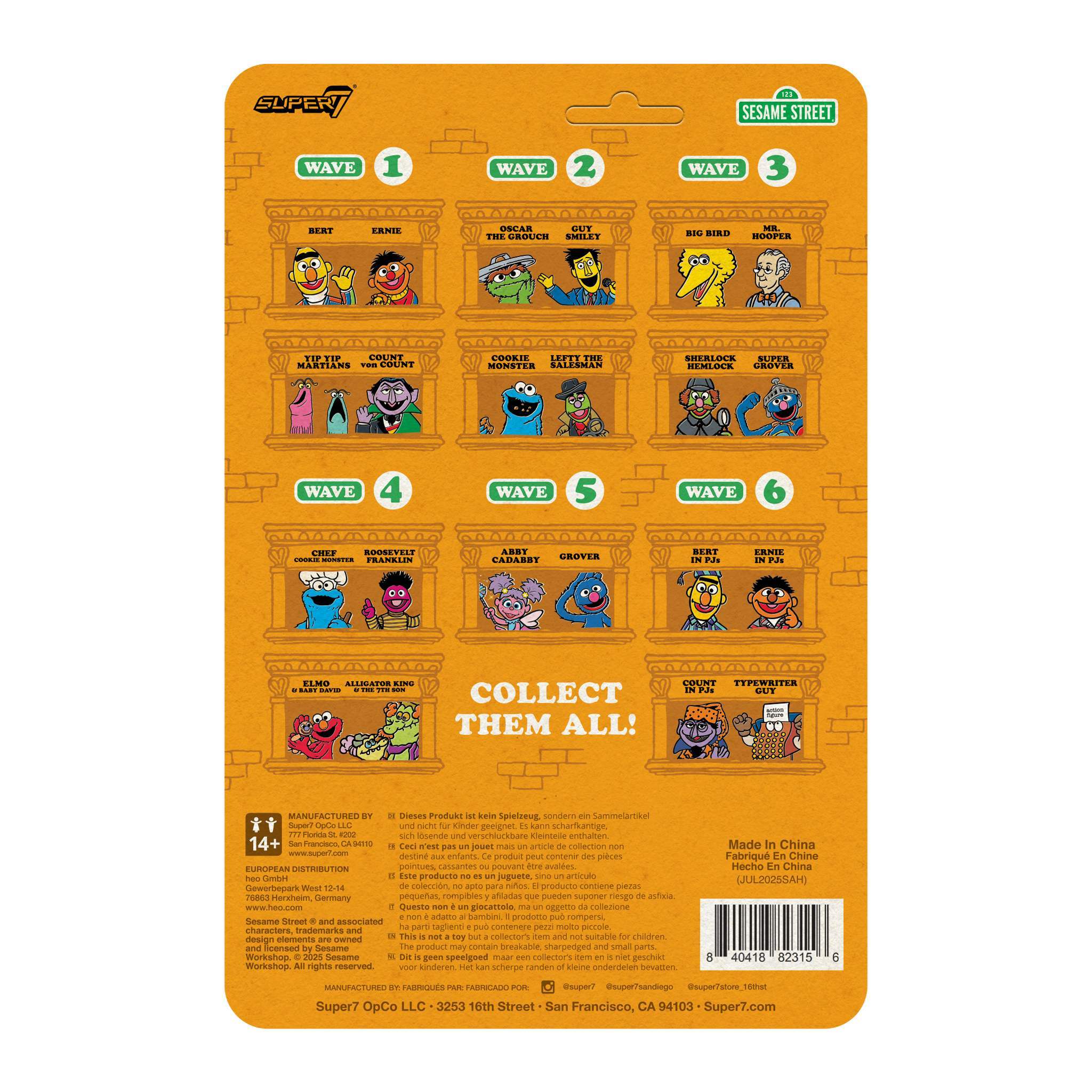 Super7 ReAction Bert PJs figurina 9,5 cm pijama