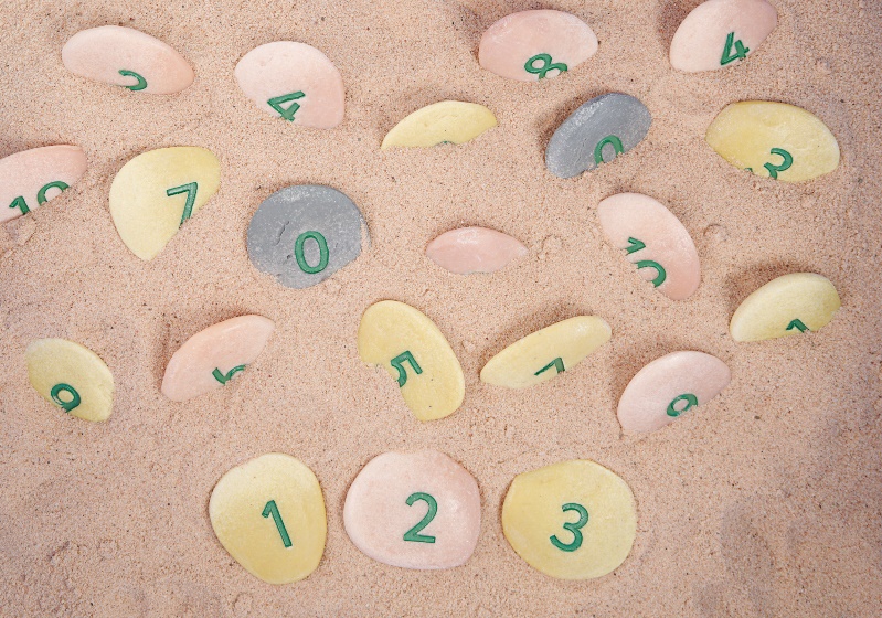 Yellow Door Number Pebbles pietricele numere 0-10 22 buc