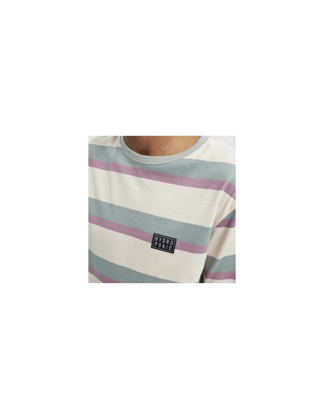 Hydroponic Wipeout tricou Ecru Green Violet bumbac
